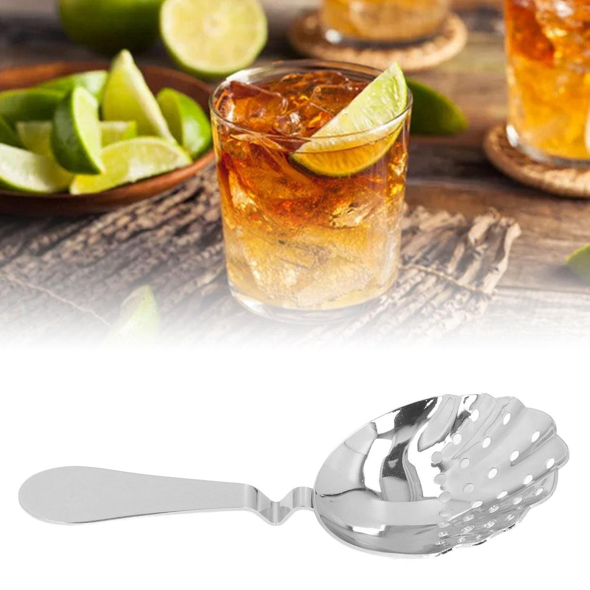 Cocktail Strainer Anti Rust Efficient Filtering Stainless Steel Strainer Bar Tool for Home Mini Bars Clubs Restaurants Silver