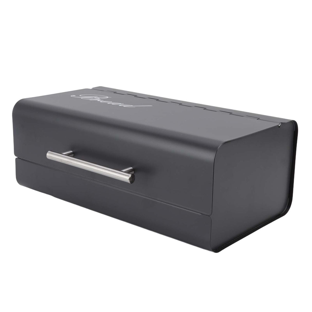 Bread Bin Large Capacity Save Countertop Space Bread Storage Container with Clamshell Door for Home Kitchen Office Dark Grey