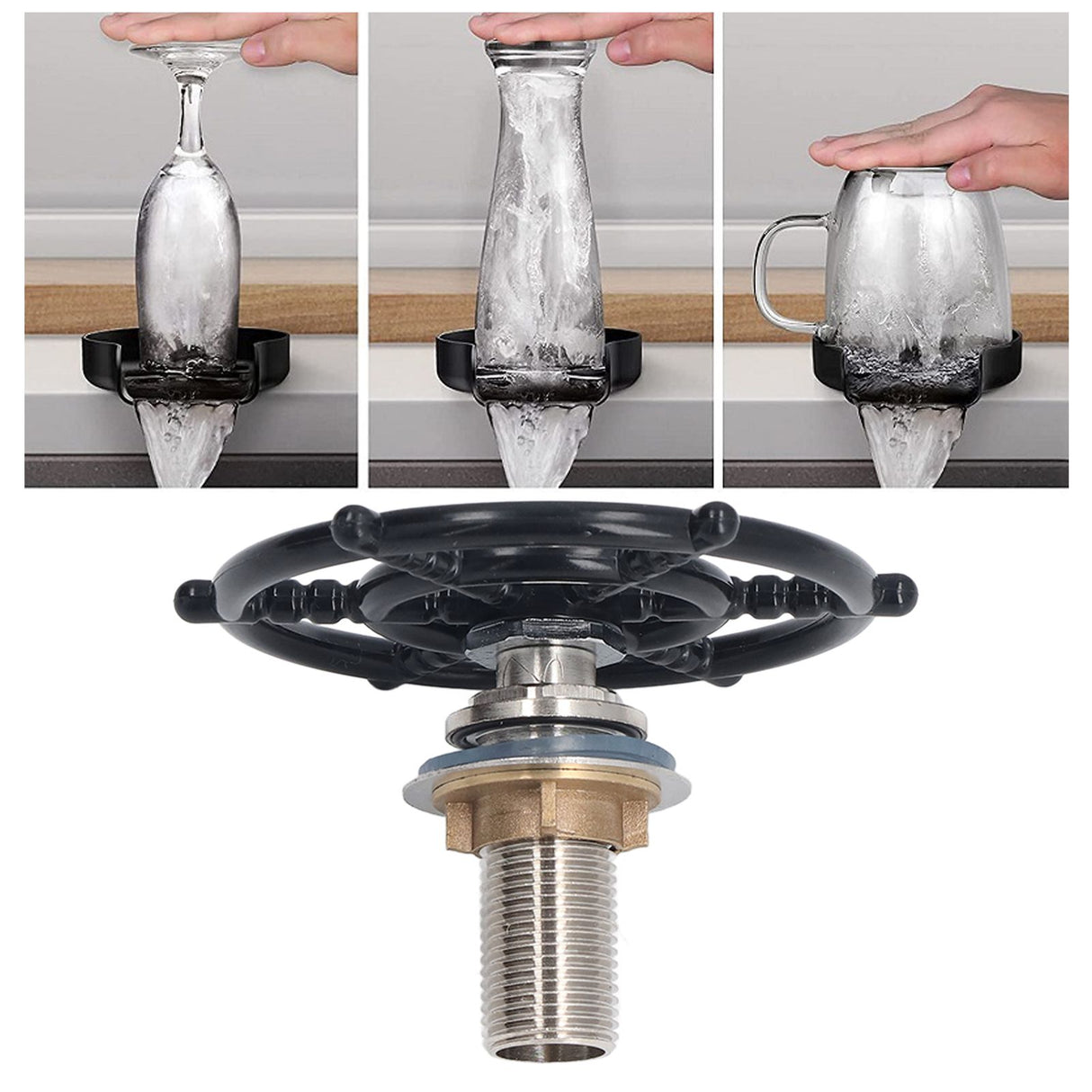 G1/2 External Thread High Pressure Cup Washer Stainless Steel Bottle Cleaning Sprayer for Beer Glass Coffee Cup
