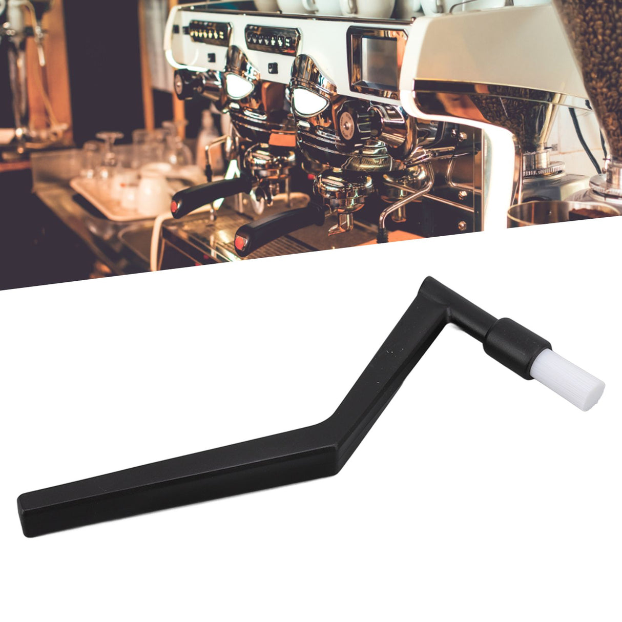 Coffee Machine Cleaning Brush Tool Coffee Machine Nylon Brush Cleaner for Home Kitchen Long Shank Elbow A0010 18.5cm