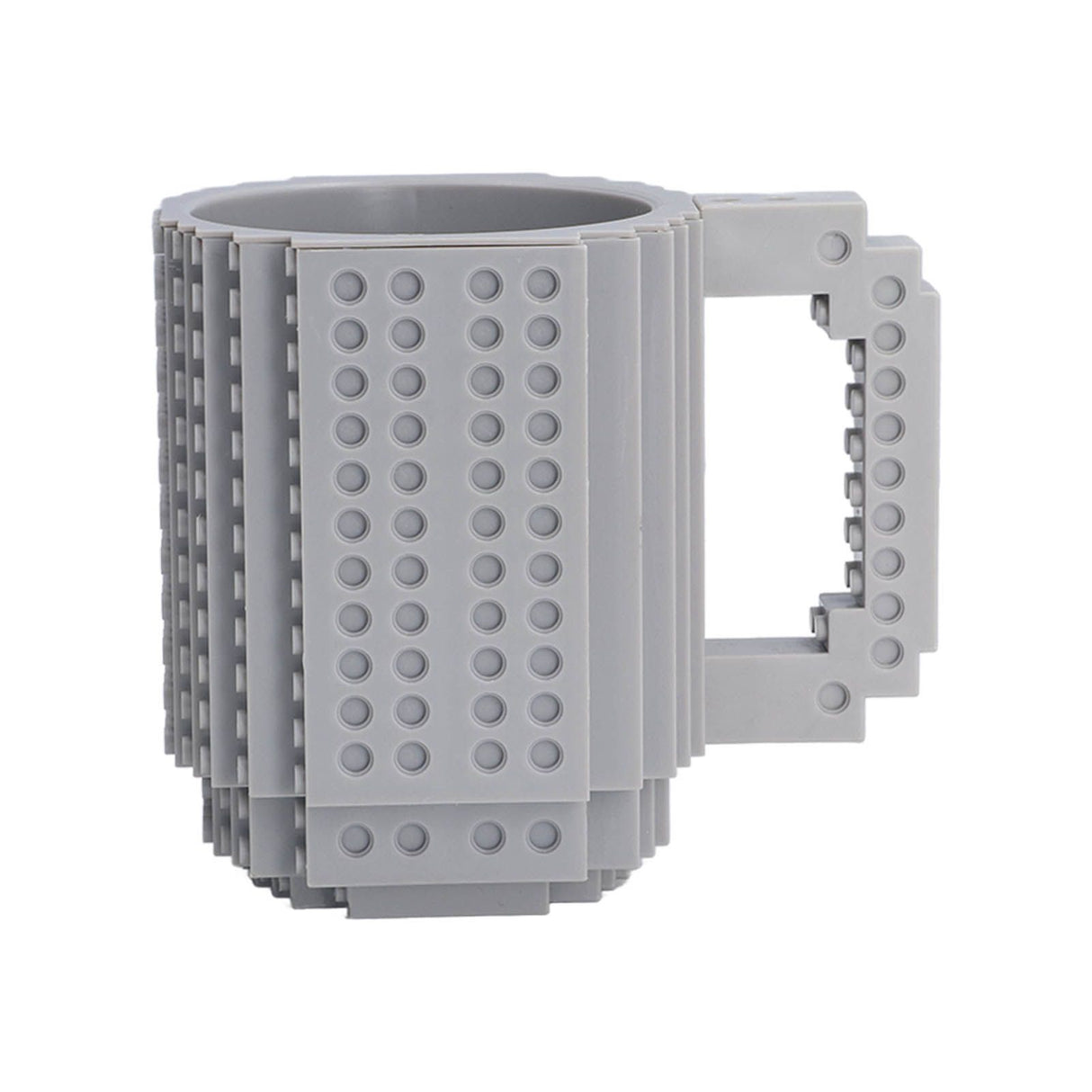 400ml Building Blocks Cups Build On Brick Coffee Mug DIY Novelty Building Blocks Cup for Kids Adults Birthday Gray