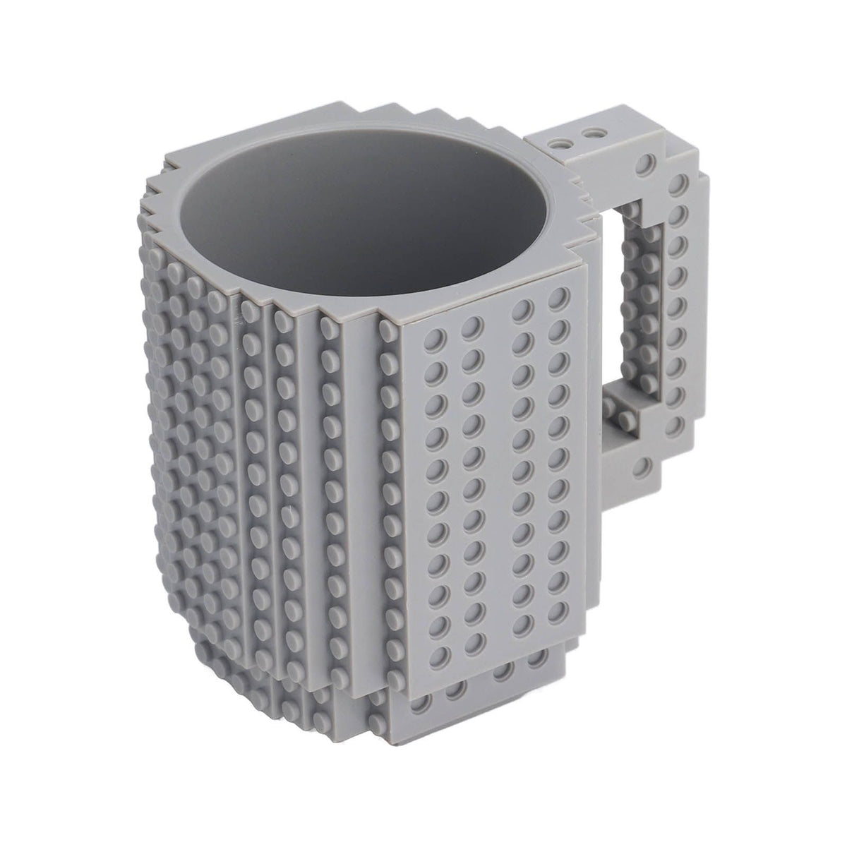 400ml Building Blocks Cups Build On Brick Coffee Mug DIY Novelty Building Blocks Cup for Kids Adults Birthday Gray