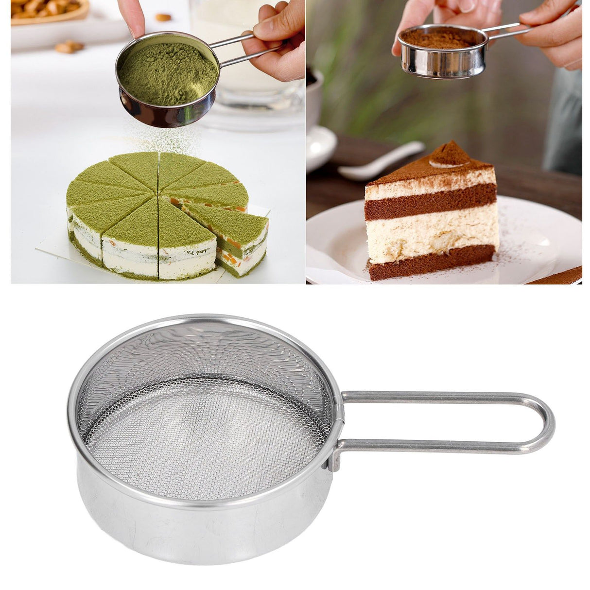 Mini Round Flour Sieve 304 Stainless Steel Fine 40 Mesh Small Professional Flour Strainer for Home Bakeries Cake Shops One Mini Flour Sieve