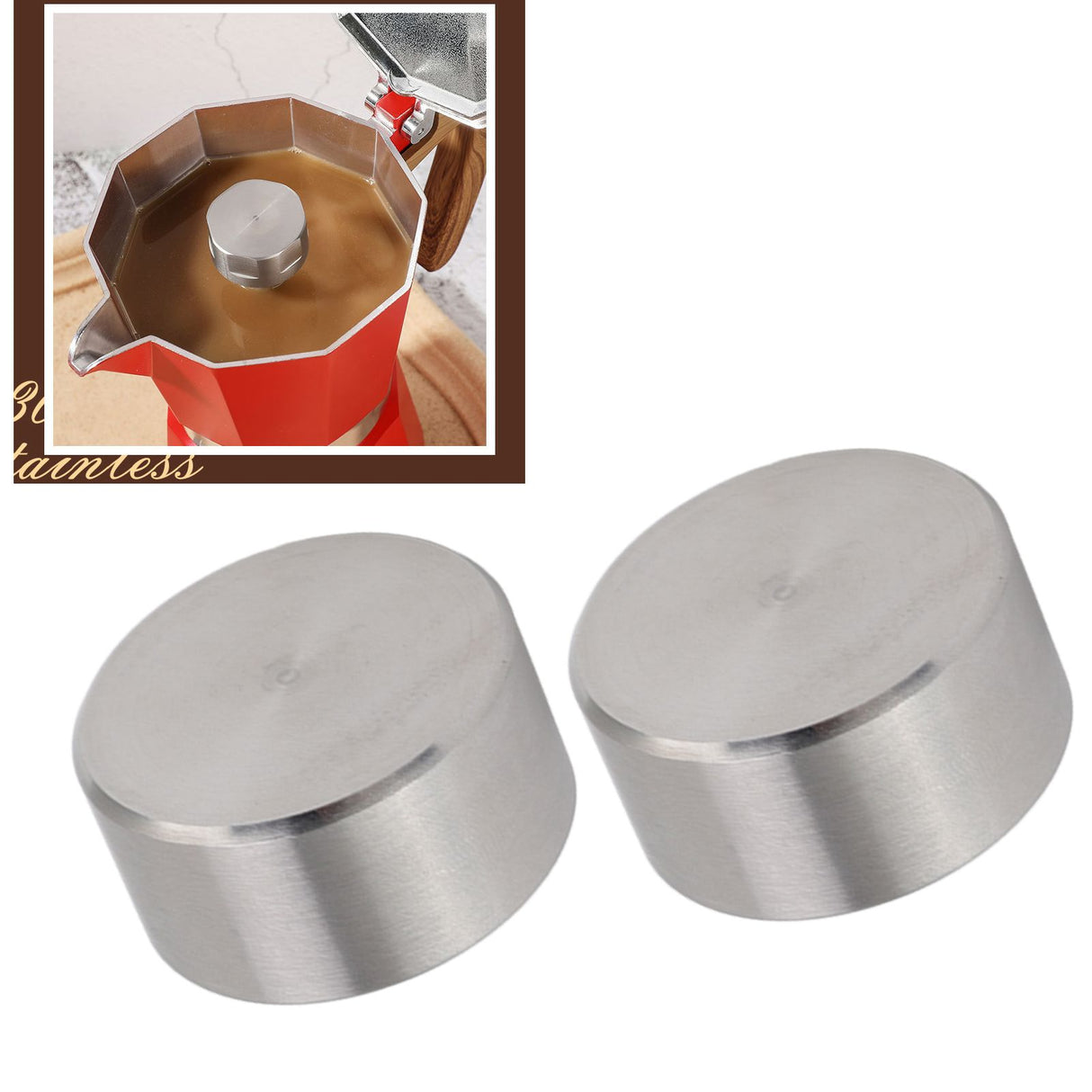 2Pcs Moka Coffee Pot Splashing Proof Cover Anti Rust Stainless Steel Splash Cap Accessory