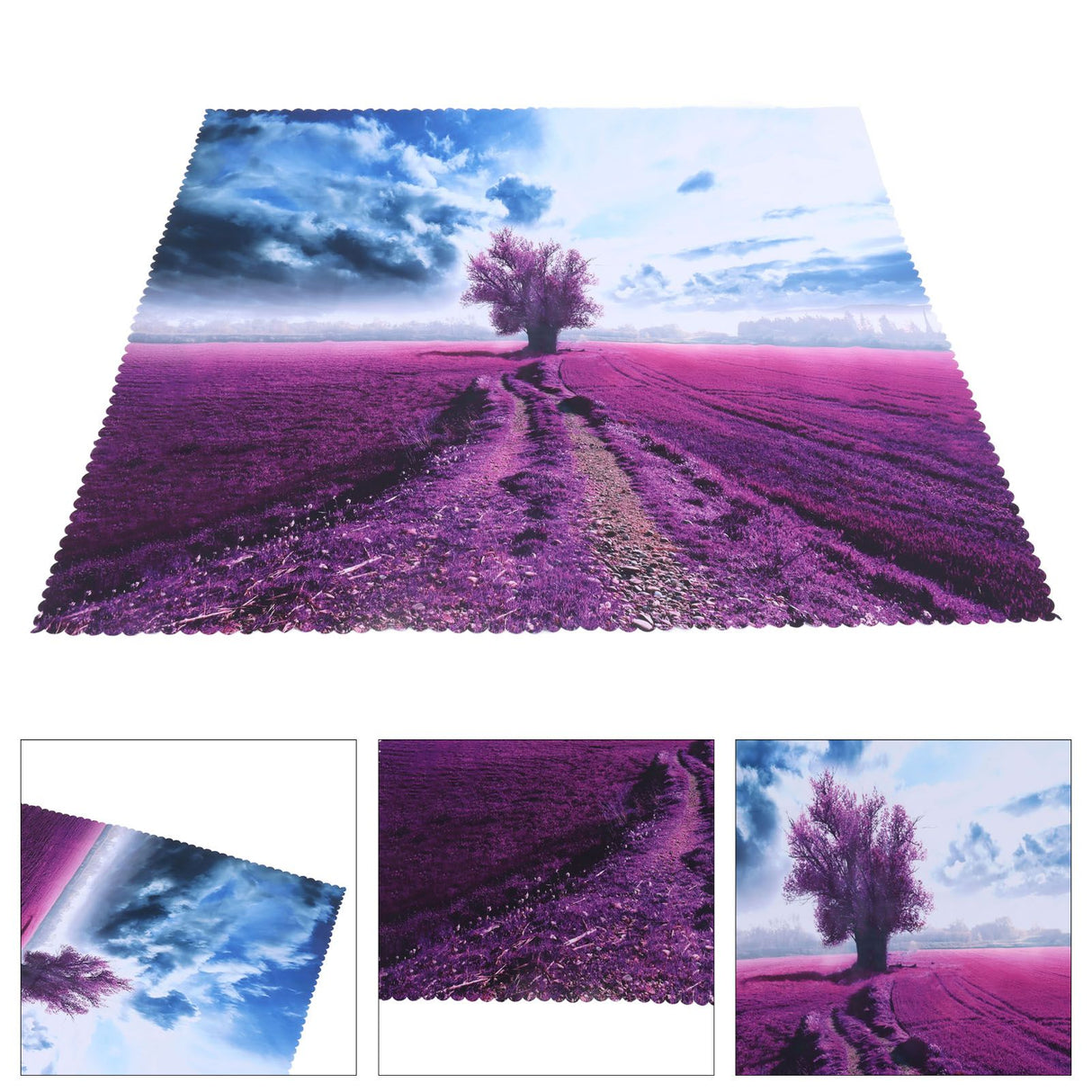 Printed Tablecloth Rectangle Table Cloth TV Cabinet Cover for Kitchen Dining Party Holiday Christmas Red Trees Grass Pattern 140x140cm