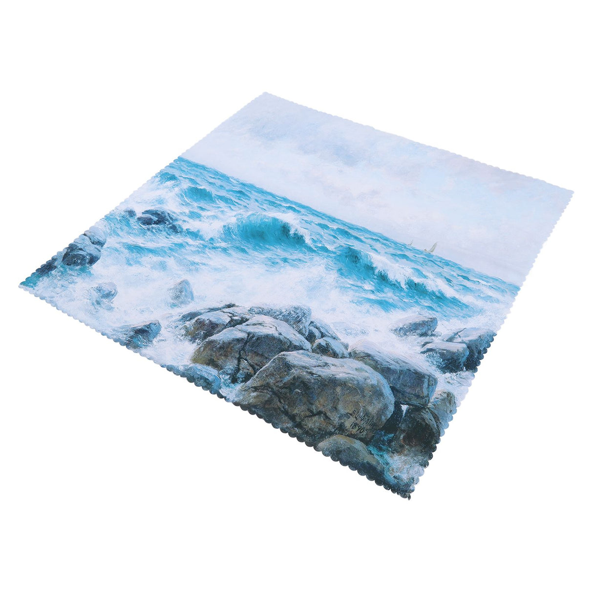 Table Cloths Easy Cleaning Natural Casual Style Decorative Practical Polyester Fiber Tablecloths Decoration for Restaurant Sea Waving Rock Pattern 140x180cm