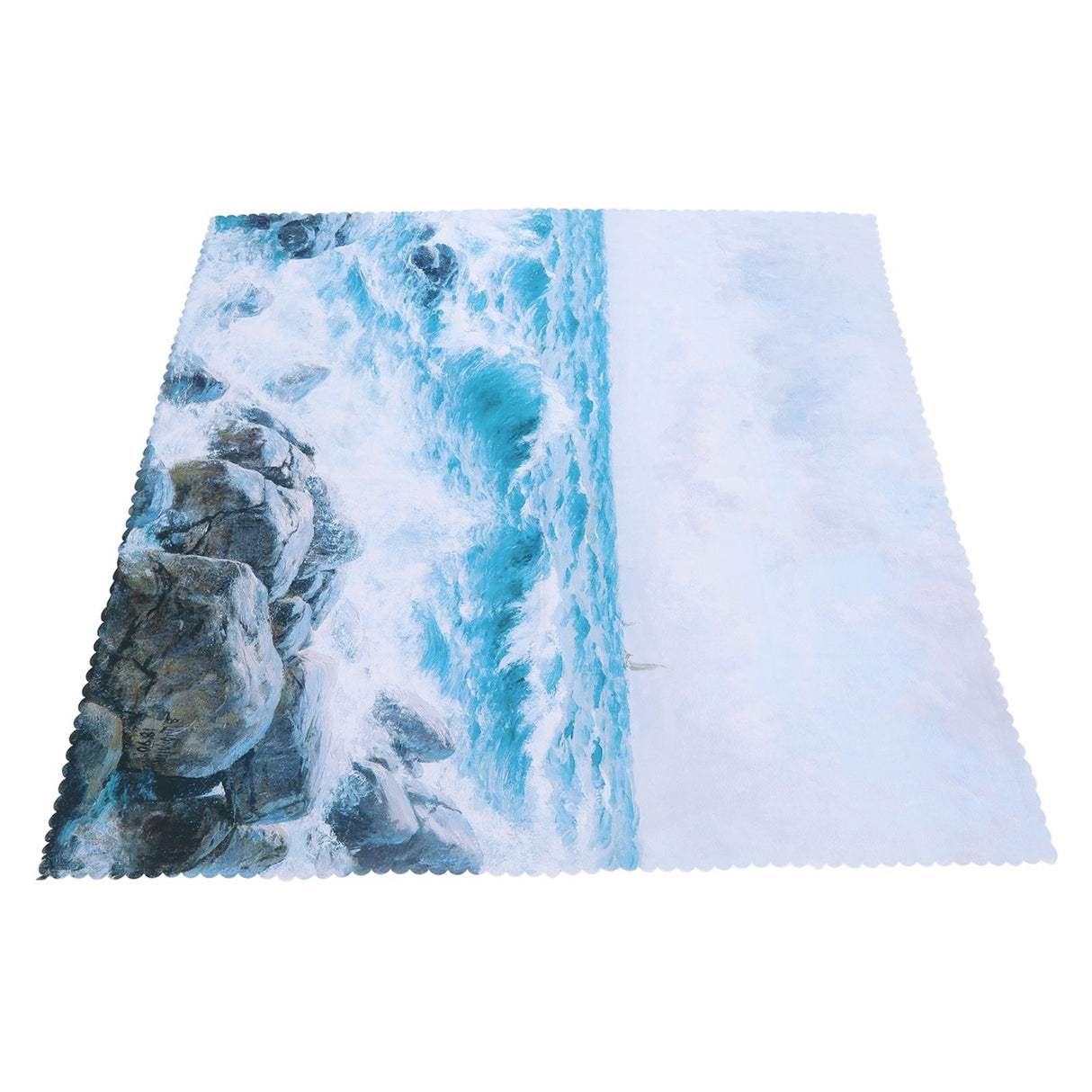 Table Cloths Easy Cleaning Natural Casual Style Decorative Practical Polyester Fiber Tablecloths Decoration for Restaurant Sea Waving Rock Pattern 140x180cm