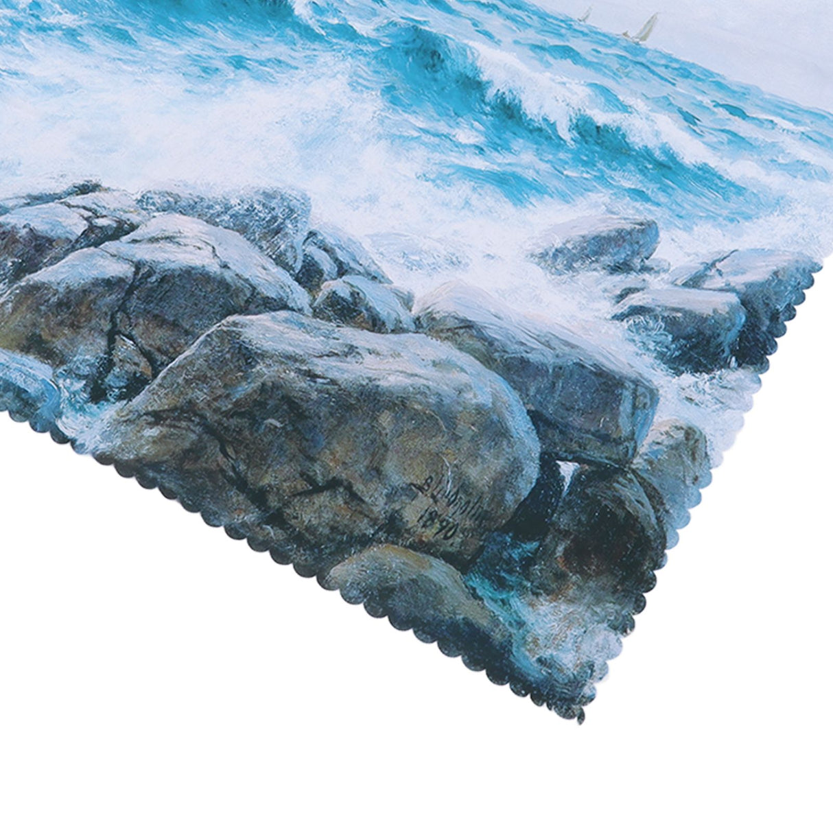 Table Cloths Easy Cleaning Natural Casual Style Decorative Practical Polyester Fiber Tablecloths Decoration for Restaurant Sea Waving Rock Pattern 140x180cm