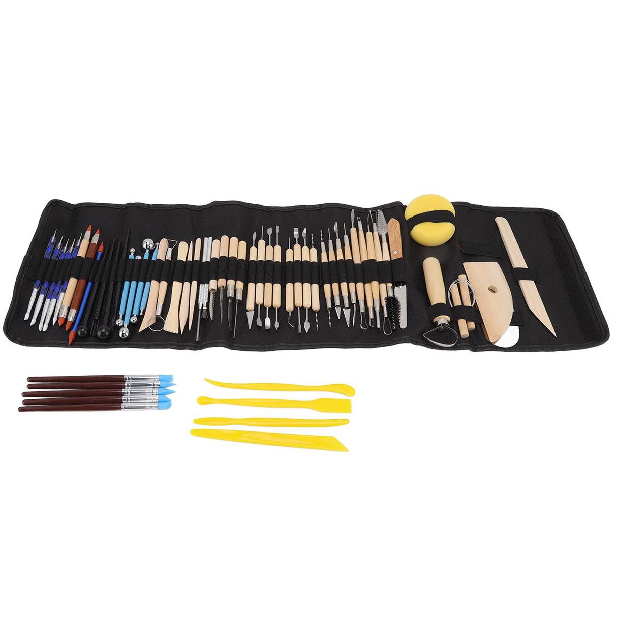 61Pcs Polymer Clay Sculpting Tools Exquisite Versatile Clay Carving Tools with Canvas Bag for Beginners Expert