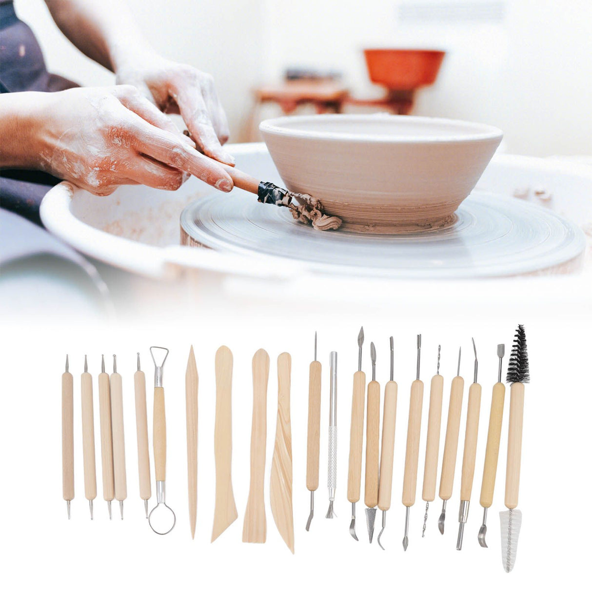 21pcs Polymer Clay Tools Polymer Clay Sculpting Tools with Storage Bag for Beginners Professionals