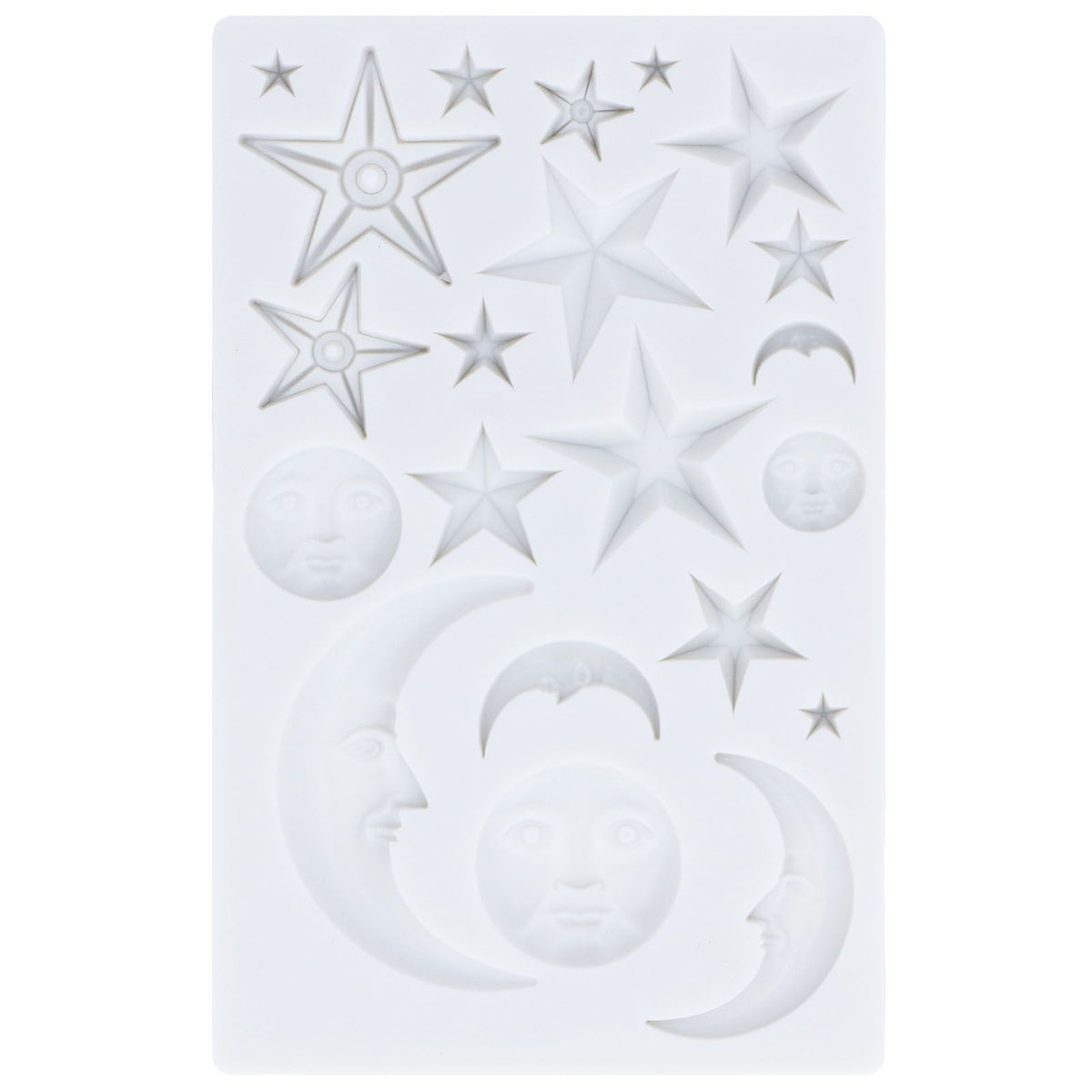 Silicone Fondant Mold Star Moon Face Nonstick Food Grade Silicone Reusable Heat Resistant Odorless Chocolate Molds