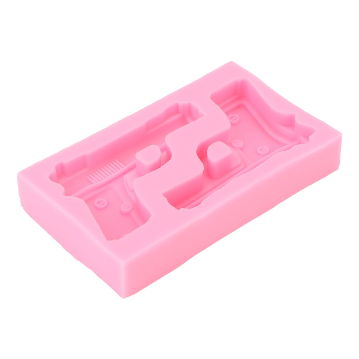3D Weapon Shape Silicone Molds Pistol Shaped Baking Molds for Making Cake Chocolate Candy Crafting Pink