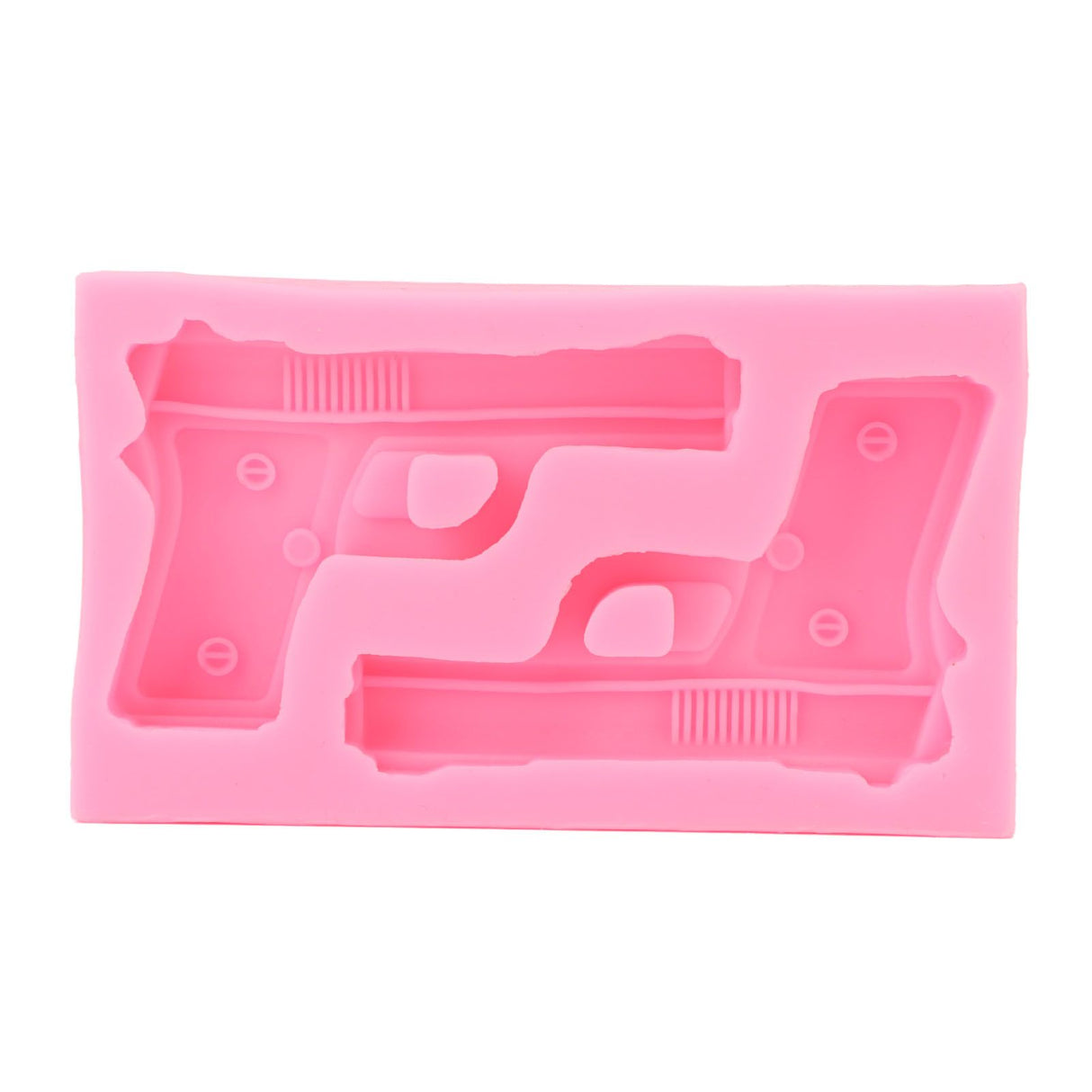 3D Weapon Shape Silicone Molds Pistol Shaped Baking Molds for Making Cake Chocolate Candy Crafting Pink