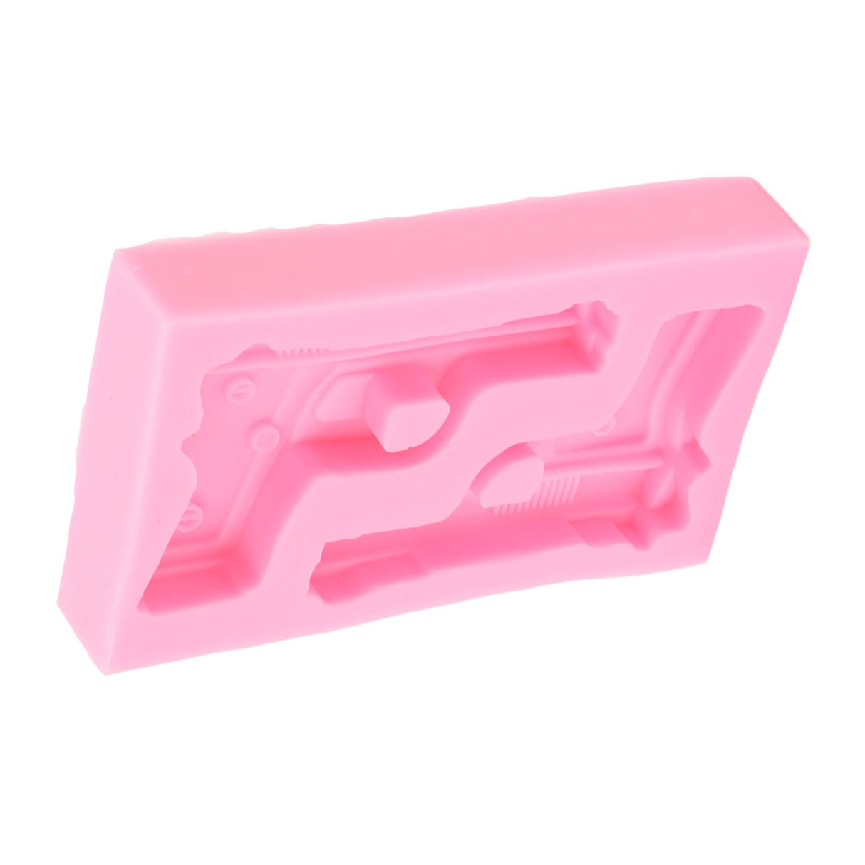3D Weapon Shape Silicone Molds Pistol Shaped Baking Molds for Making Cake Chocolate Candy Crafting Pink
