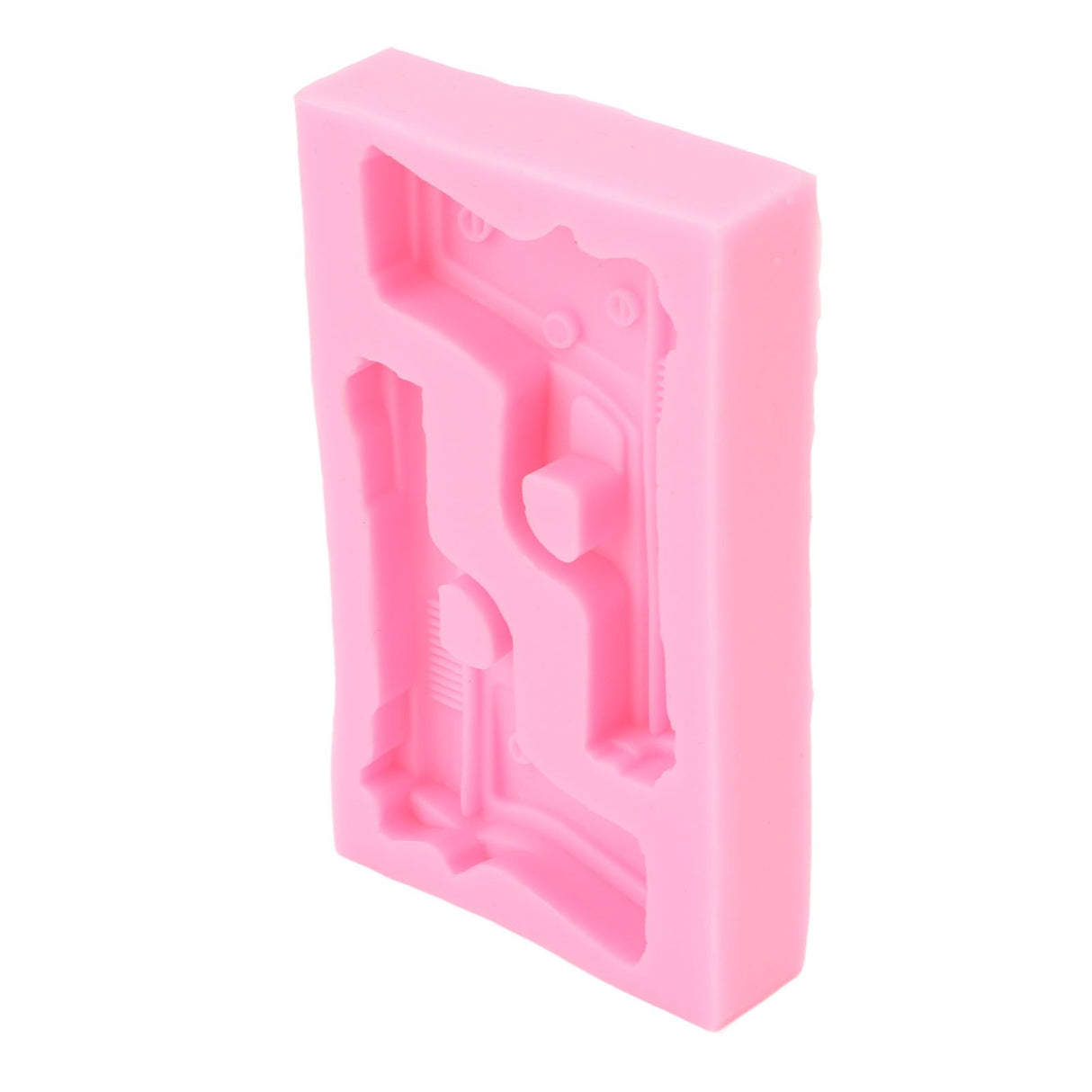 3D Weapon Shape Silicone Molds Pistol Shaped Baking Molds for Making Cake Chocolate Candy Crafting Pink