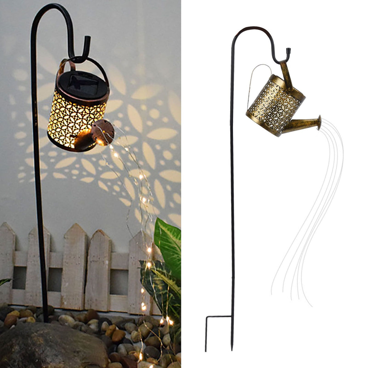 Solar Watering Can Lights Automatic Unique Rust Proof Convenient Retro Kettle Shape LanternS S Shape