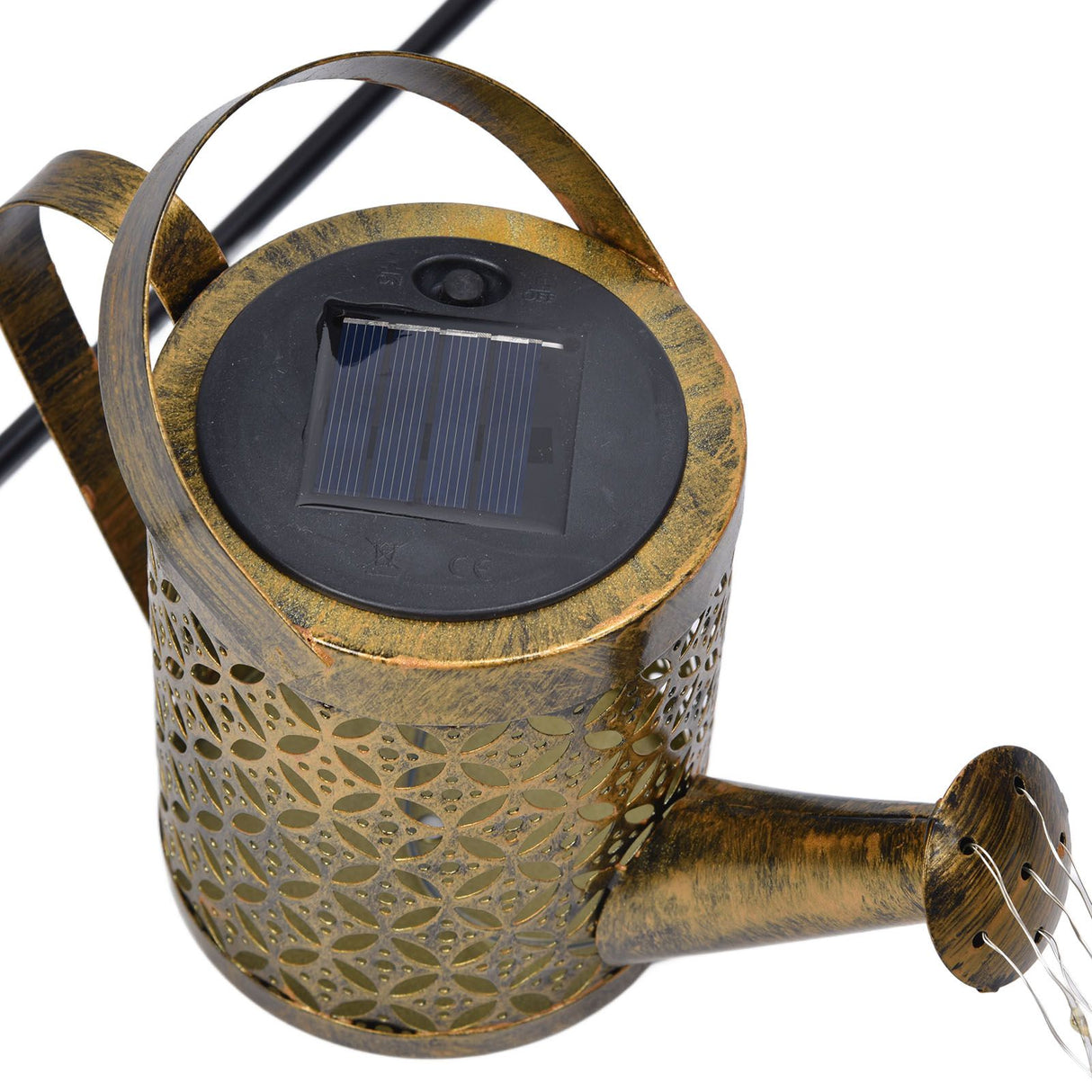 Solar Watering Can Lights Automatic Unique Rust Proof Convenient Retro Kettle Shape LanternS S Shape