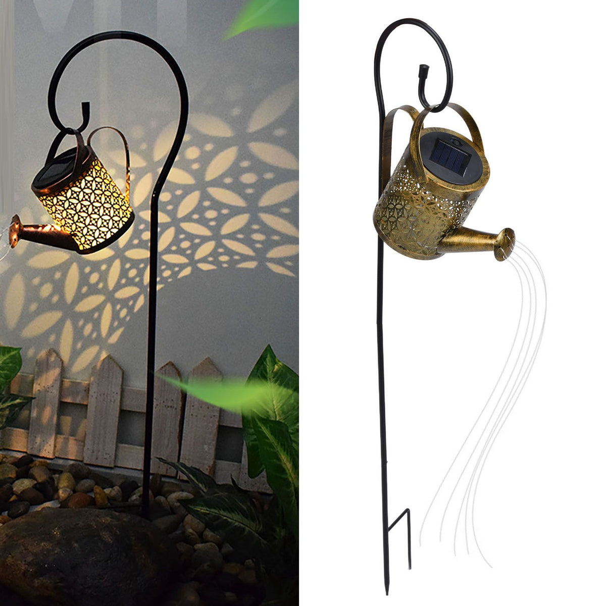 Solar Watering Can Lights Automatic Unique Rust Proof Convenient Retro Kettle Shape LanternS G Shape