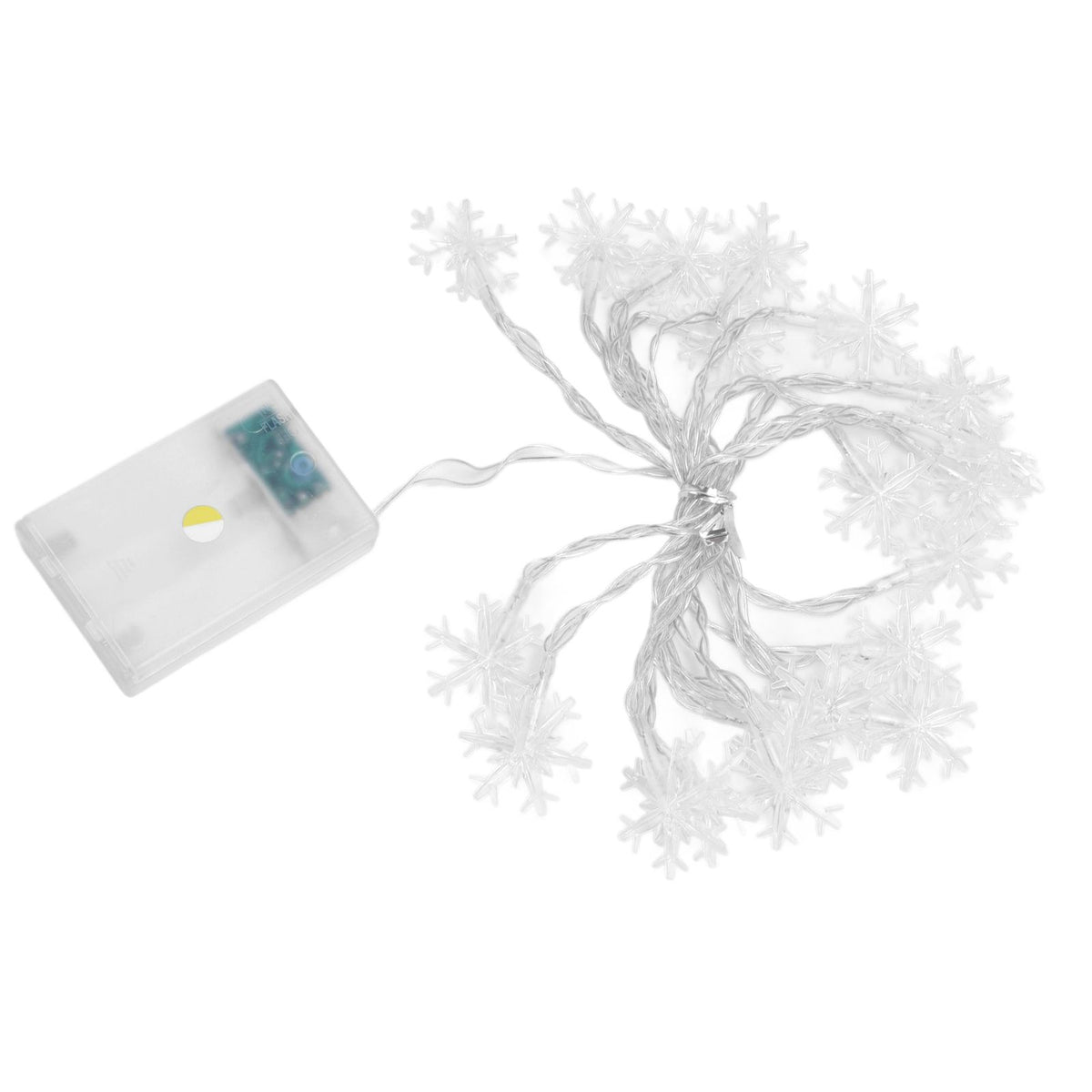 LED Snowflake Light String 20LED Battery Operated LED String Lights for Holiday Xmas Indoor Outdoor Party