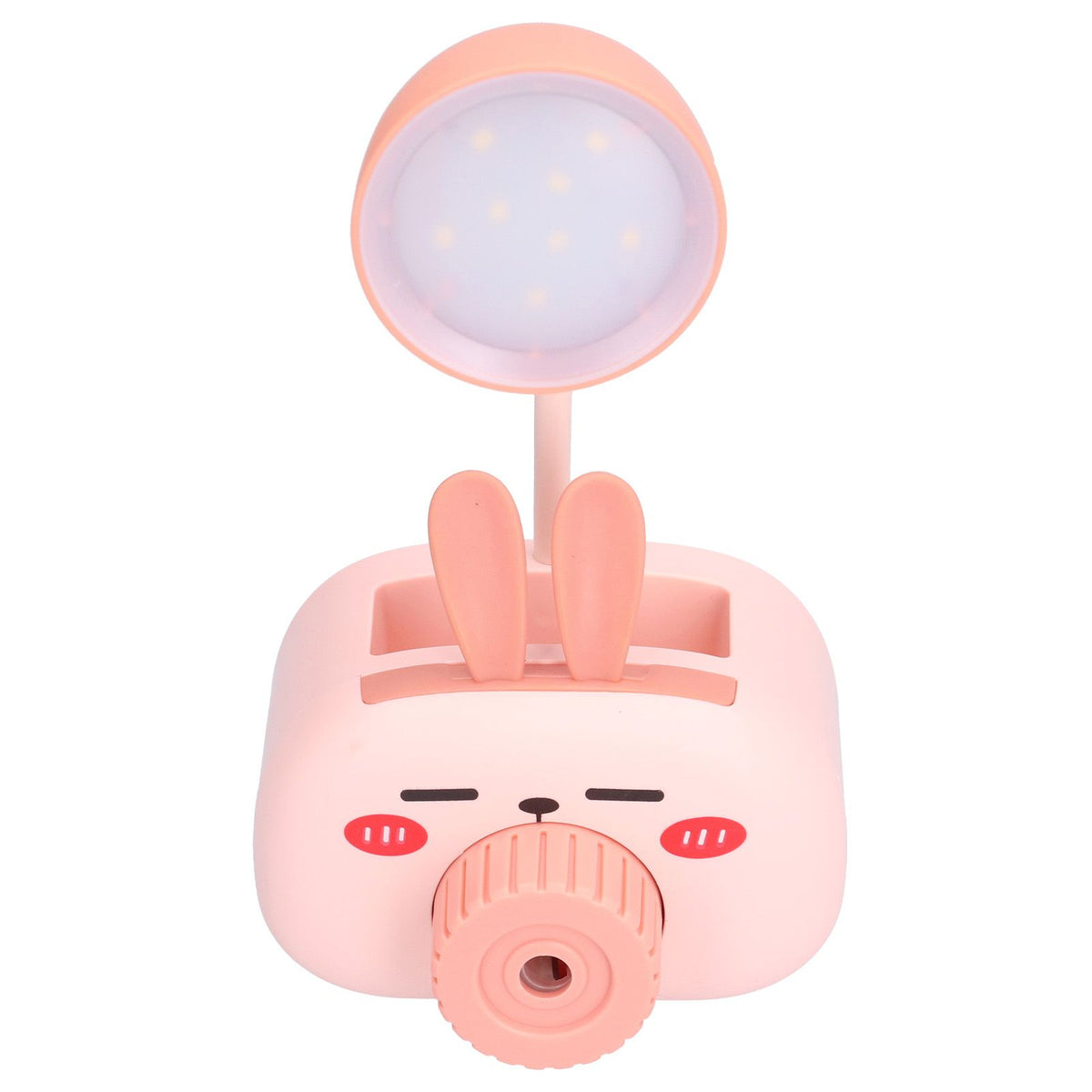 LED Folding Desk Lamp Cartoon Animal Multifunction Table Lamp Pen Holder Pencil Sharpener for Home OfficePink