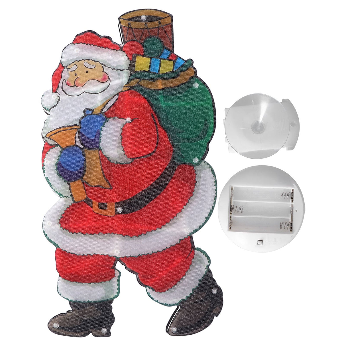 LED Santa Decoration Lights Window Battery Powered LED Christmas Cup Pendant Lights with Suction Cup
