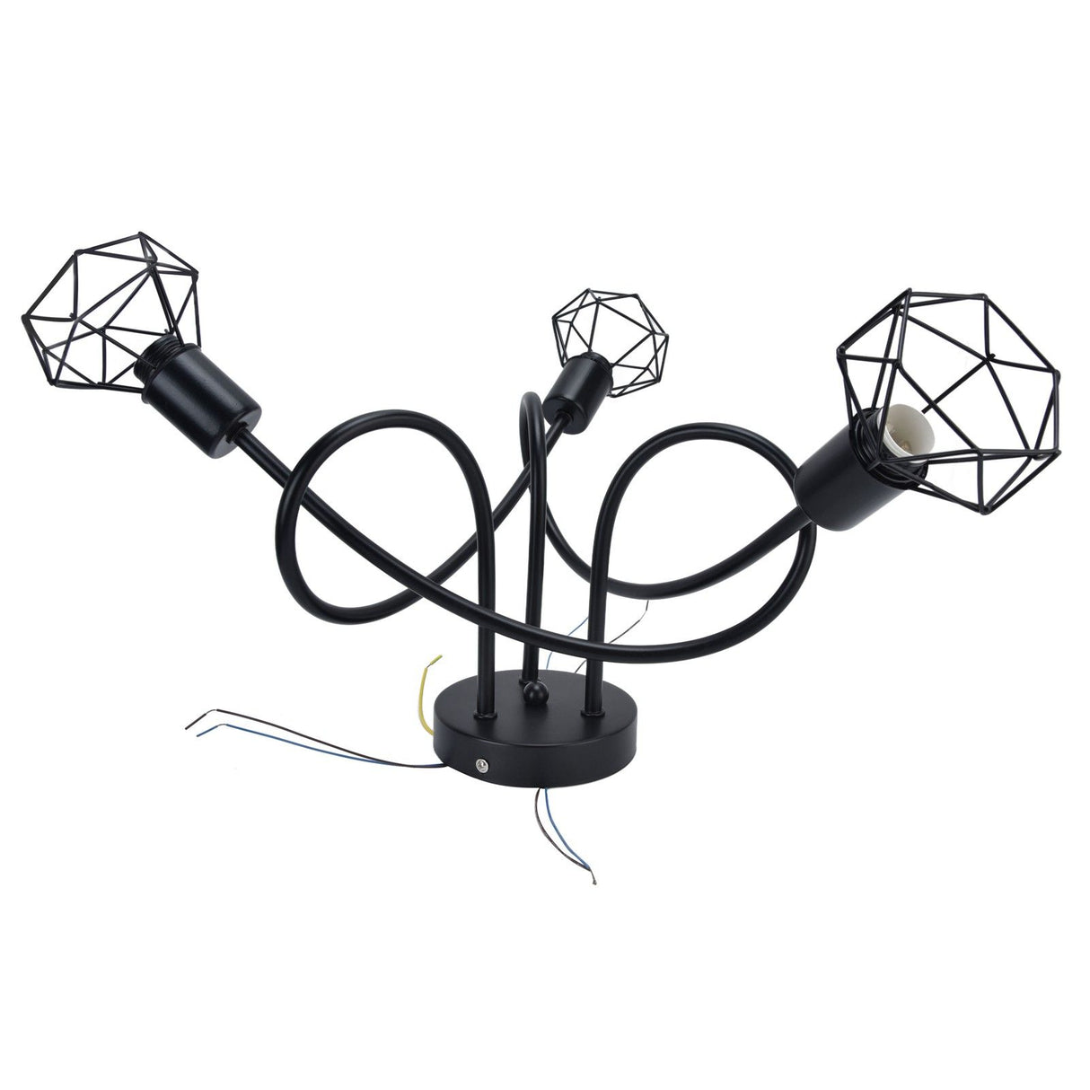 3 Heads Pendant Light Hollow Iron Ceiling Lamp Base for Bedroom Dining Room Living Room for E14 Bulb 85‑265V