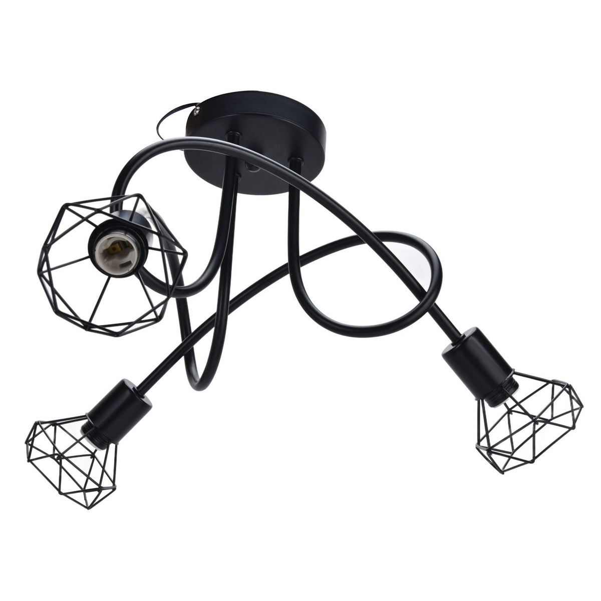 3 Heads Pendant Light Hollow Iron Ceiling Lamp Base for Bedroom Dining Room Living Room for E14 Bulb 85‑265V