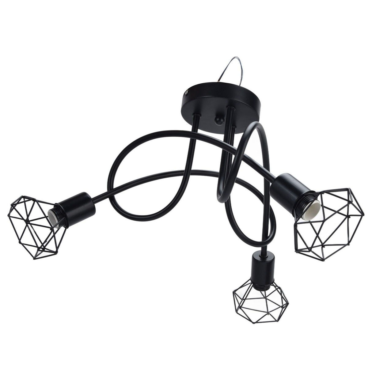 3 Heads Pendant Light Hollow Iron Ceiling Lamp Base for Bedroom Dining Room Living Room for E14 Bulb 85‑265V