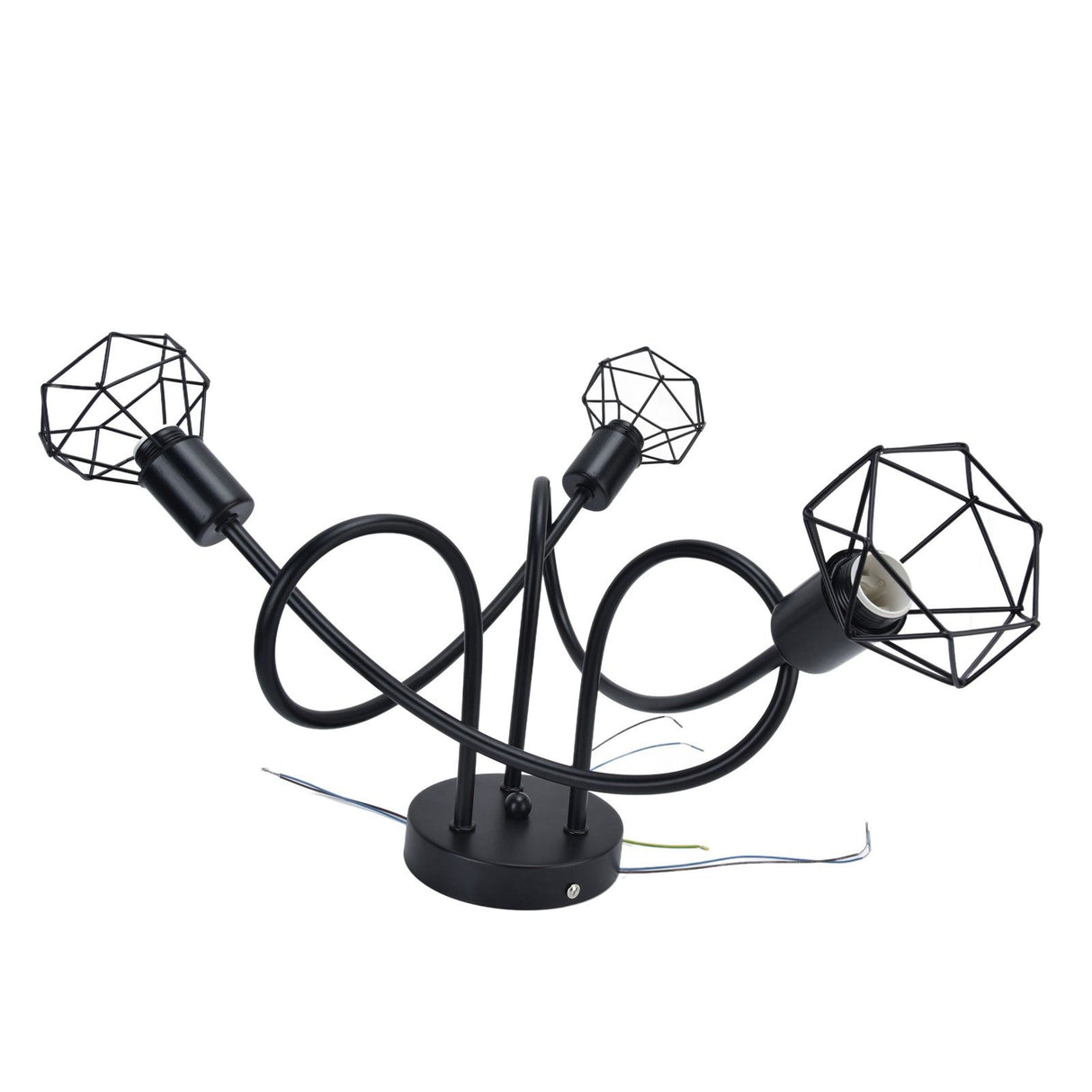 3 Heads Pendant Light Hollow Iron Ceiling Lamp Base for Bedroom Dining Room Living Room for E14 Bulb 85‑265V