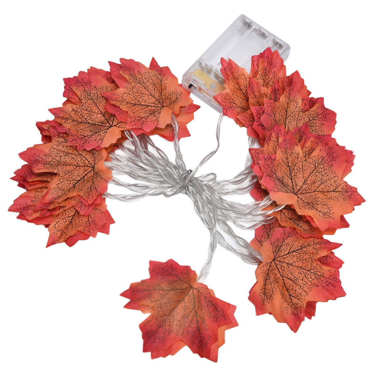 Maple Leaves String Lights LED Fall Lighted Garland Thanksgiving Decorations 9.8ft Warm Light
