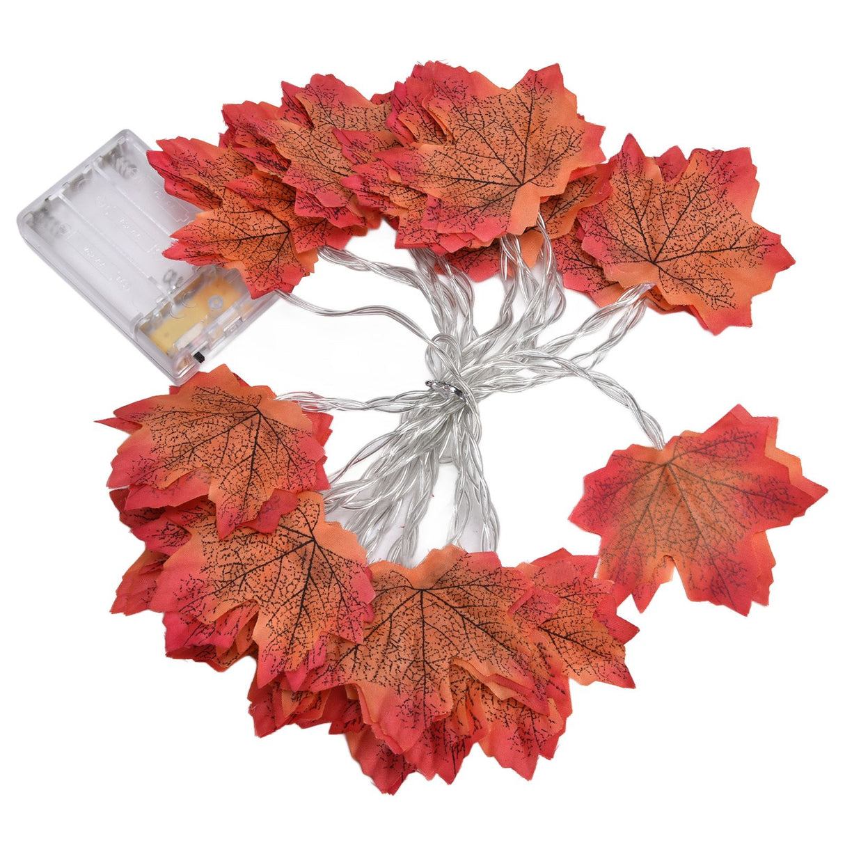 Maple Leaves String Lights LED Fall Lighted Garland Thanksgiving Decorations 9.8ft Warm Light