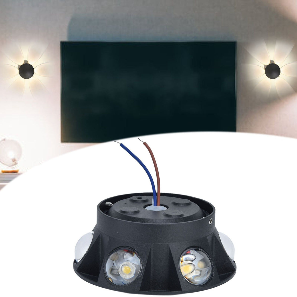 LED Wall Light Mini Mushroom Interior Aluminum 6 Sided Luminous Decorative Wall Lamp for Home Hotel Halls