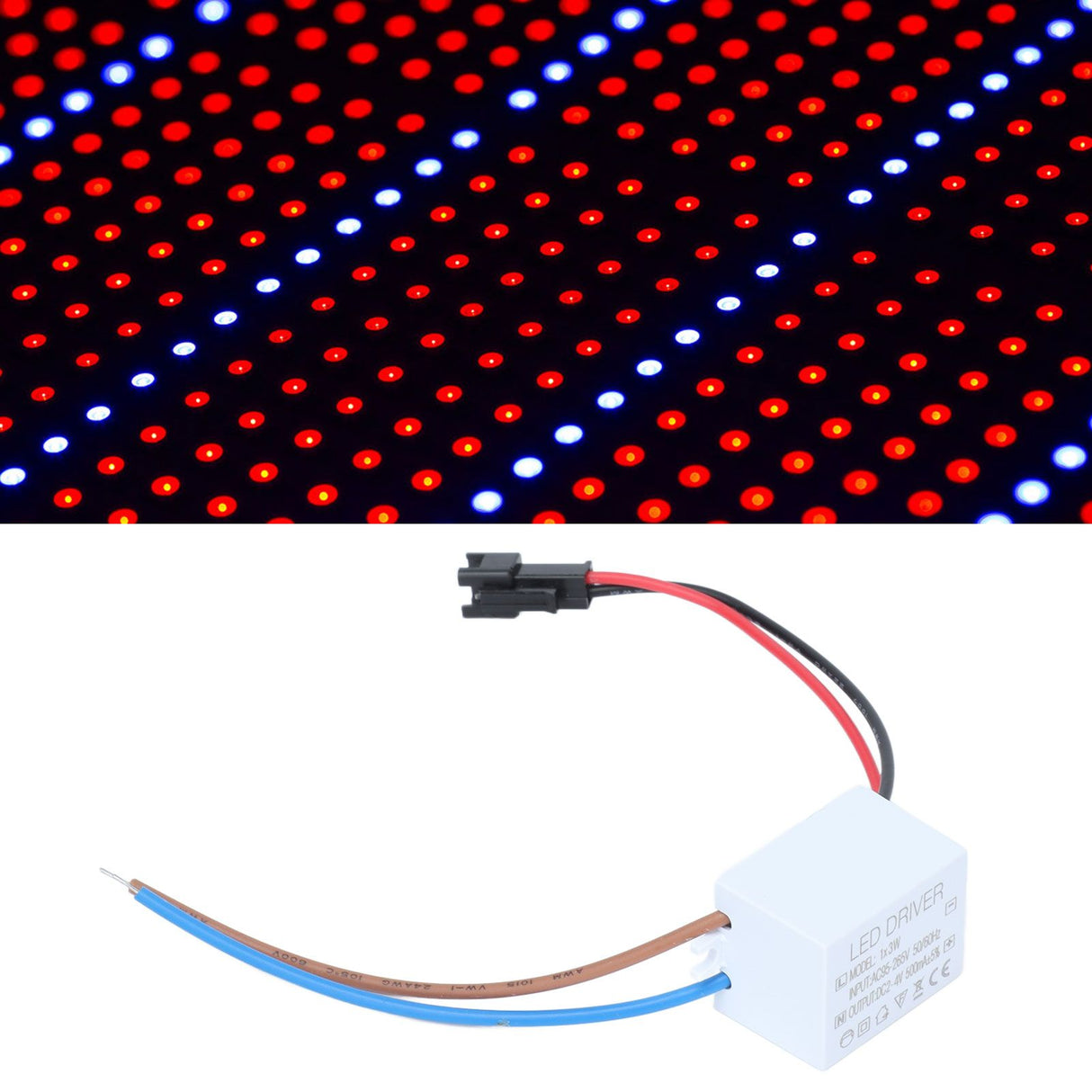 500mA 1X3W LED Driver Power Supply Driver Connector LED Lamp Transformer Input AC95‑265V Output 2‑4VDC