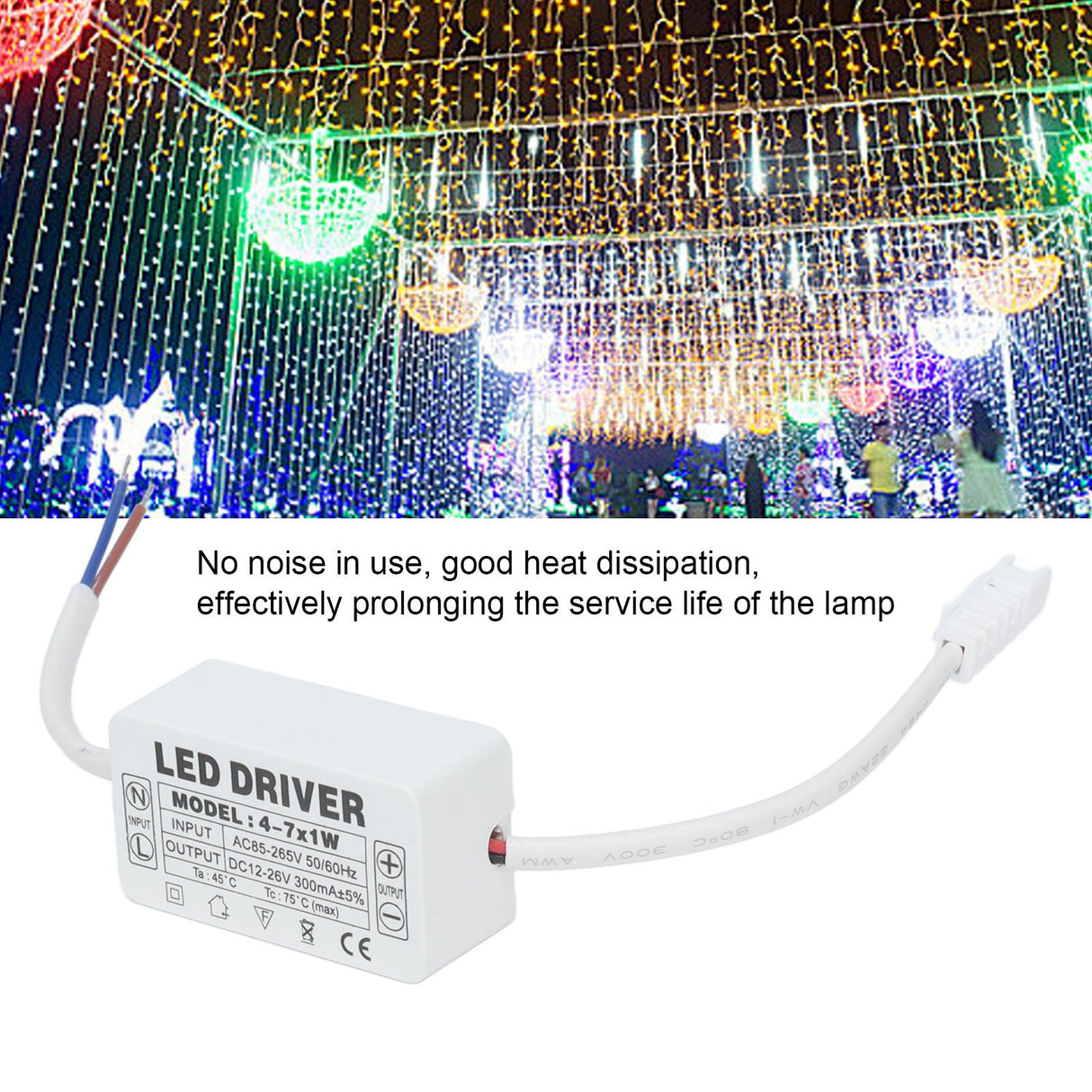 4‑7X1W LED Driver Constant Current 300mA Input AC85‑265V Output DC12‑26V Power Supply Transformer
