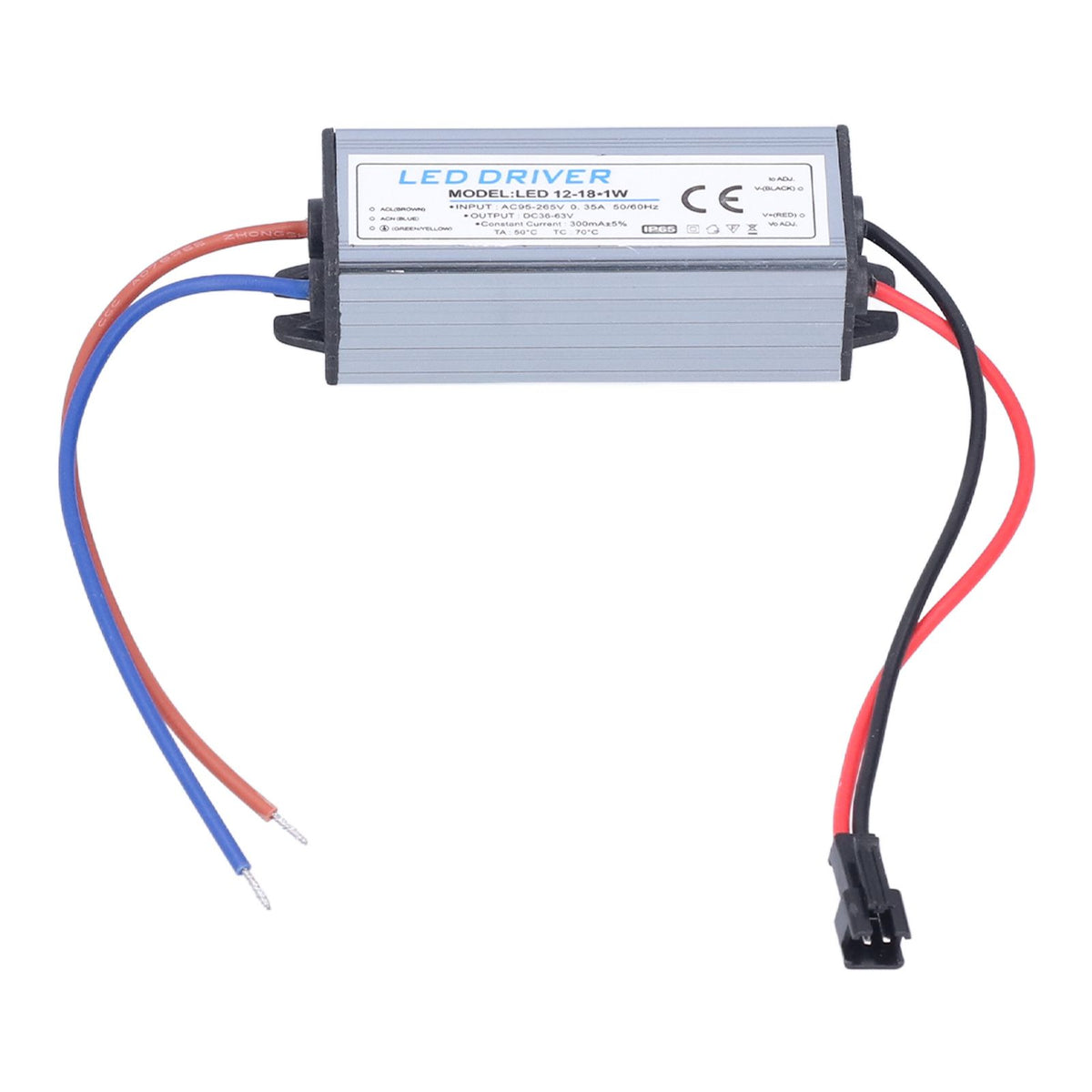 12‑18X1W 300mA LED Driver AC95‑265V/DC36‑63V Waterproof LED Power Driver for LED Light Strips