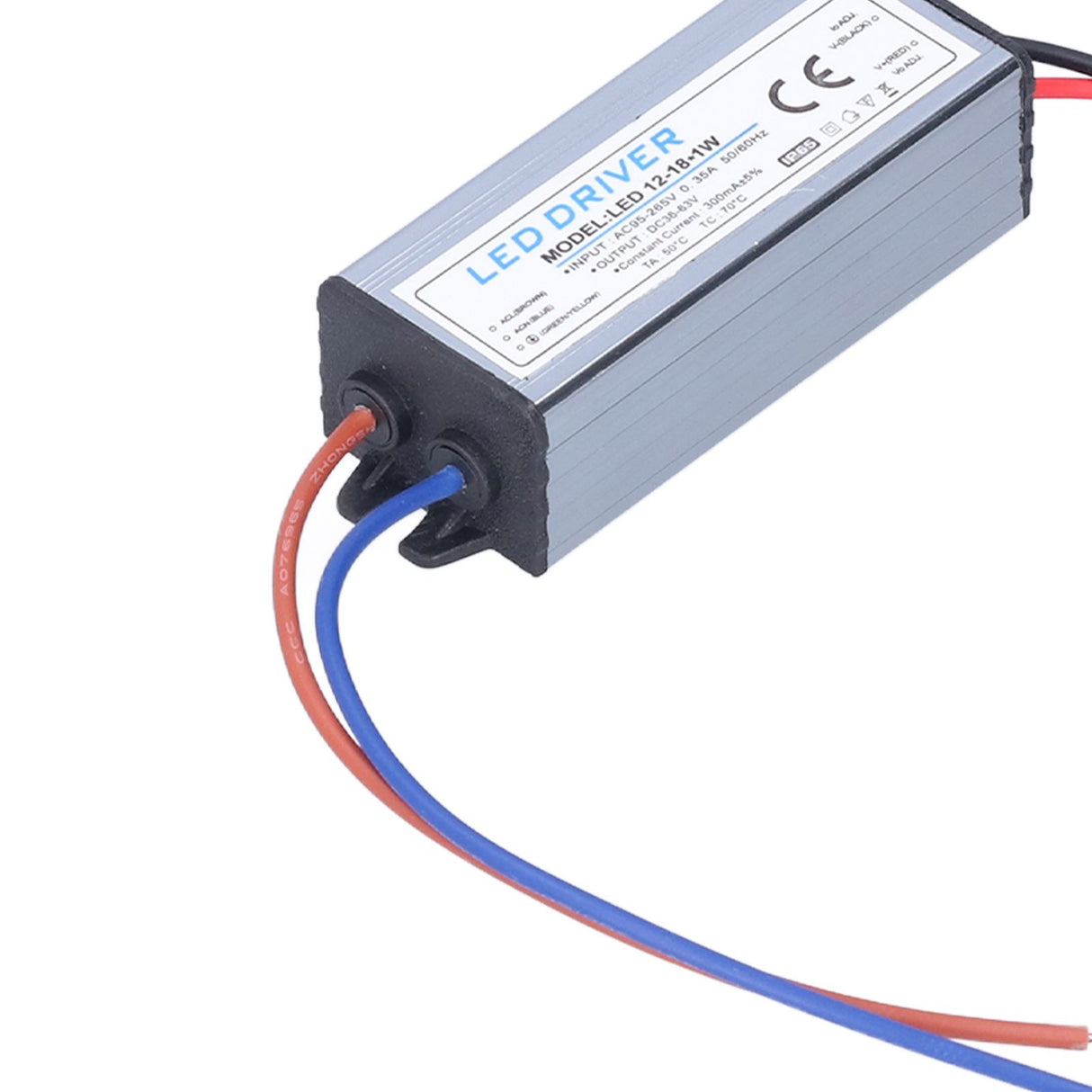 12‑18X1W 300mA LED Driver AC95‑265V/DC36‑63V Waterproof LED Power Driver for LED Light Strips