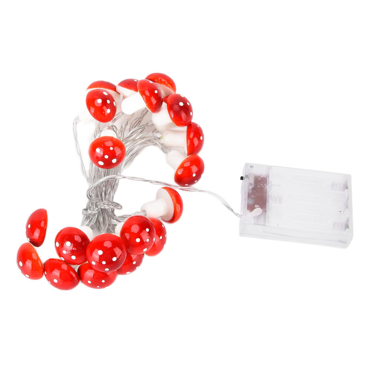 LED Light String 7.2ft 20 Red Muschroom Dedor LED String Light for Christmas Indoor Outdoor Decoration