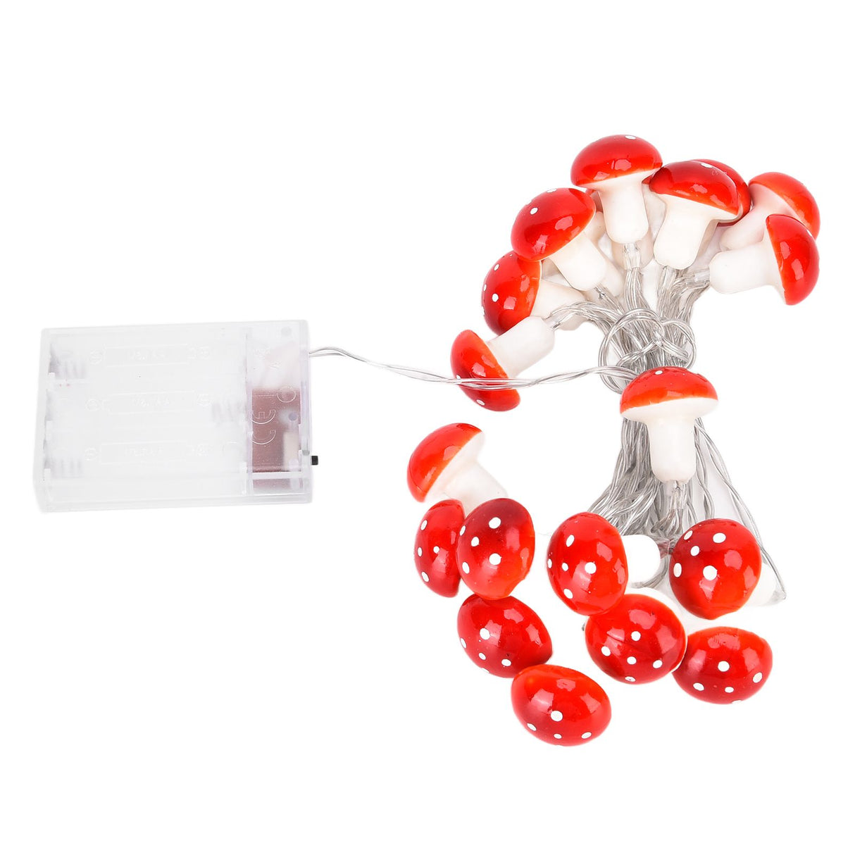 LED Light String 7.2ft 20 Red Muschroom Dedor LED String Light for Christmas Indoor Outdoor Decoration