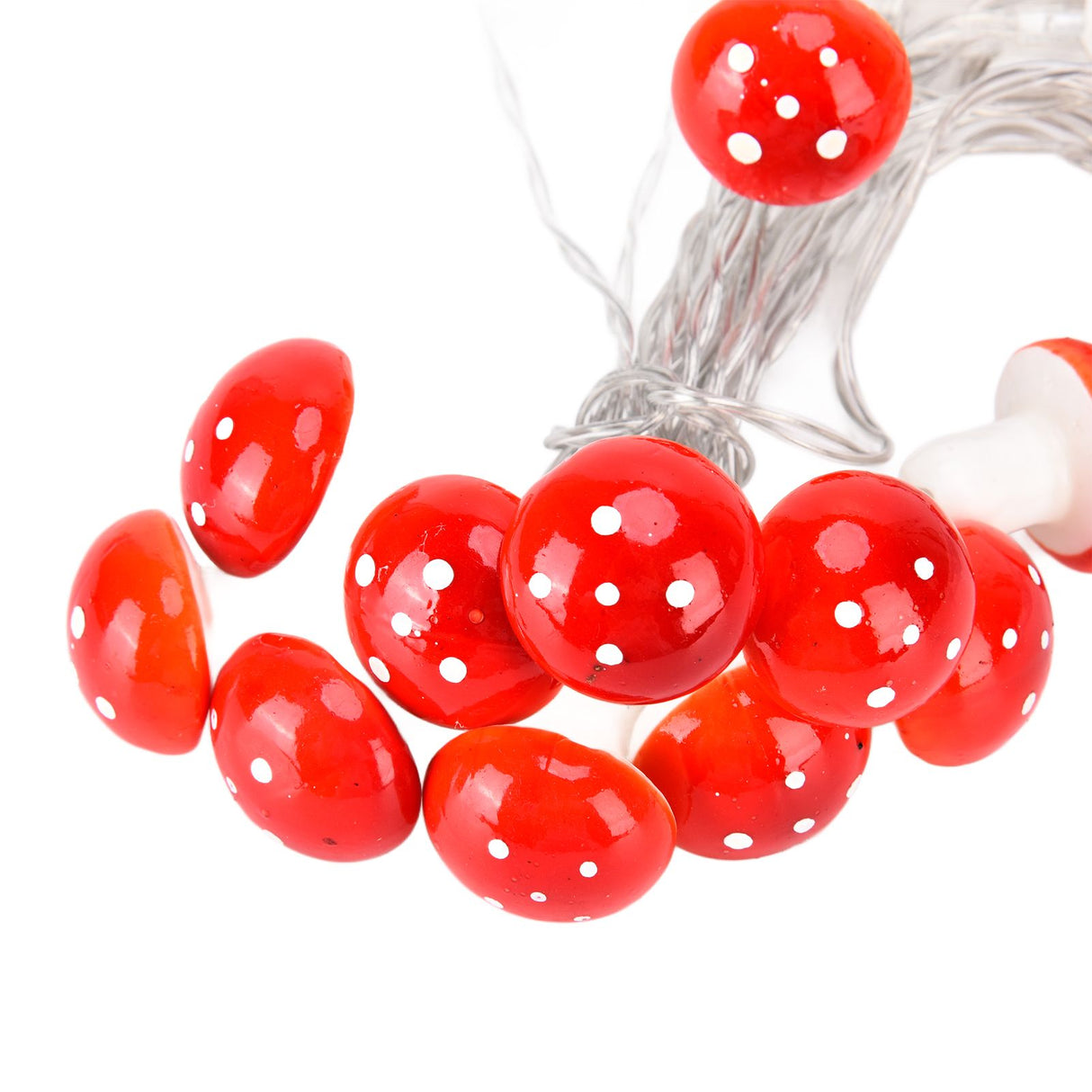 LED Light String 7.2ft 20 Red Muschroom Dedor LED String Light for Christmas Indoor Outdoor Decoration