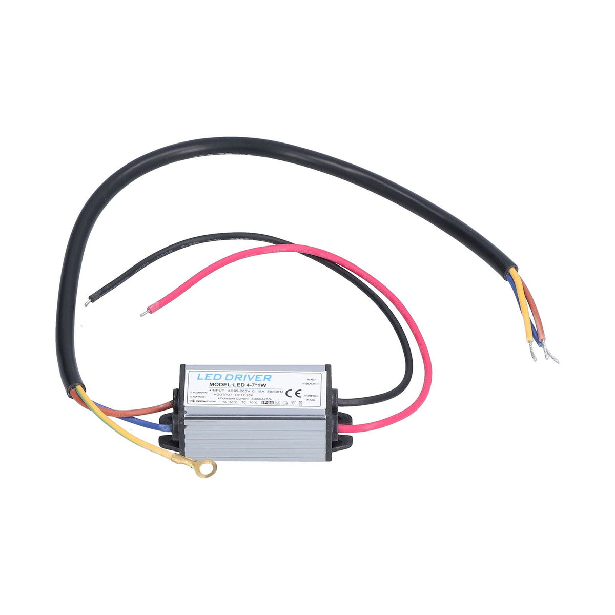 LED Driver AC 95‑265V to DC 12‑26V 300mA Power Supply Lighting Transformer IP65 Protection
