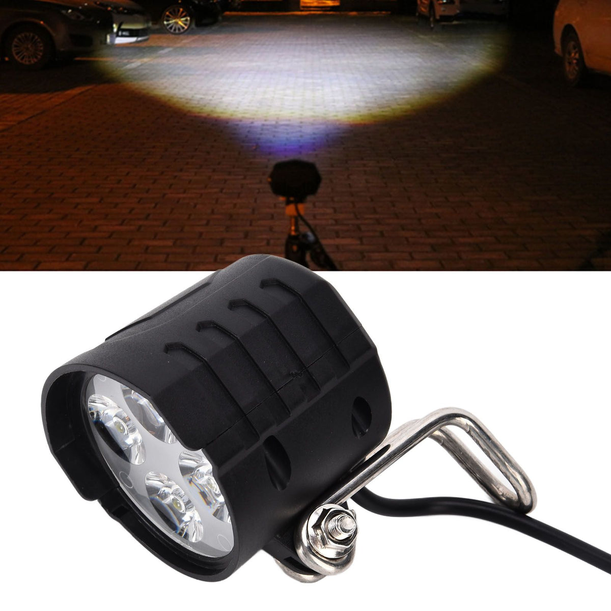 LED Headlights 2 in 1 Motorbike Horn Front Light for Scooter Electric Car Motorcycle 12-80V