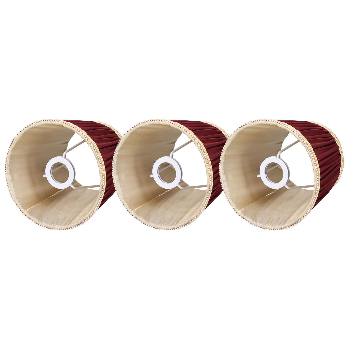 3pcs E14 Fabric Lamp Shade Wine Red Modern Clip On Lampshade for Home Wall Candle Table Lamps