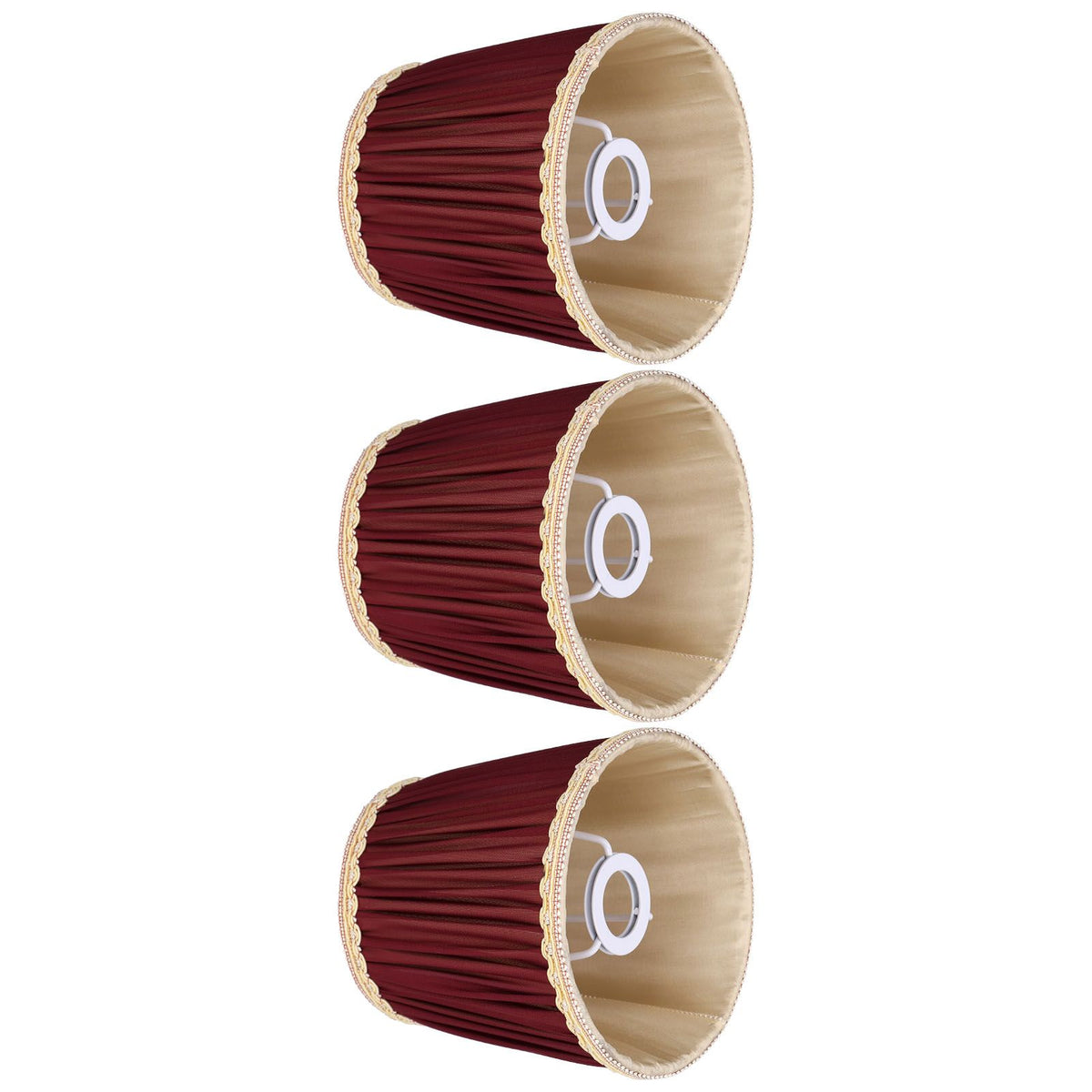 3pcs E14 Fabric Lamp Shade Wine Red Modern Clip On Lampshade for Home Wall Candle Table Lamps