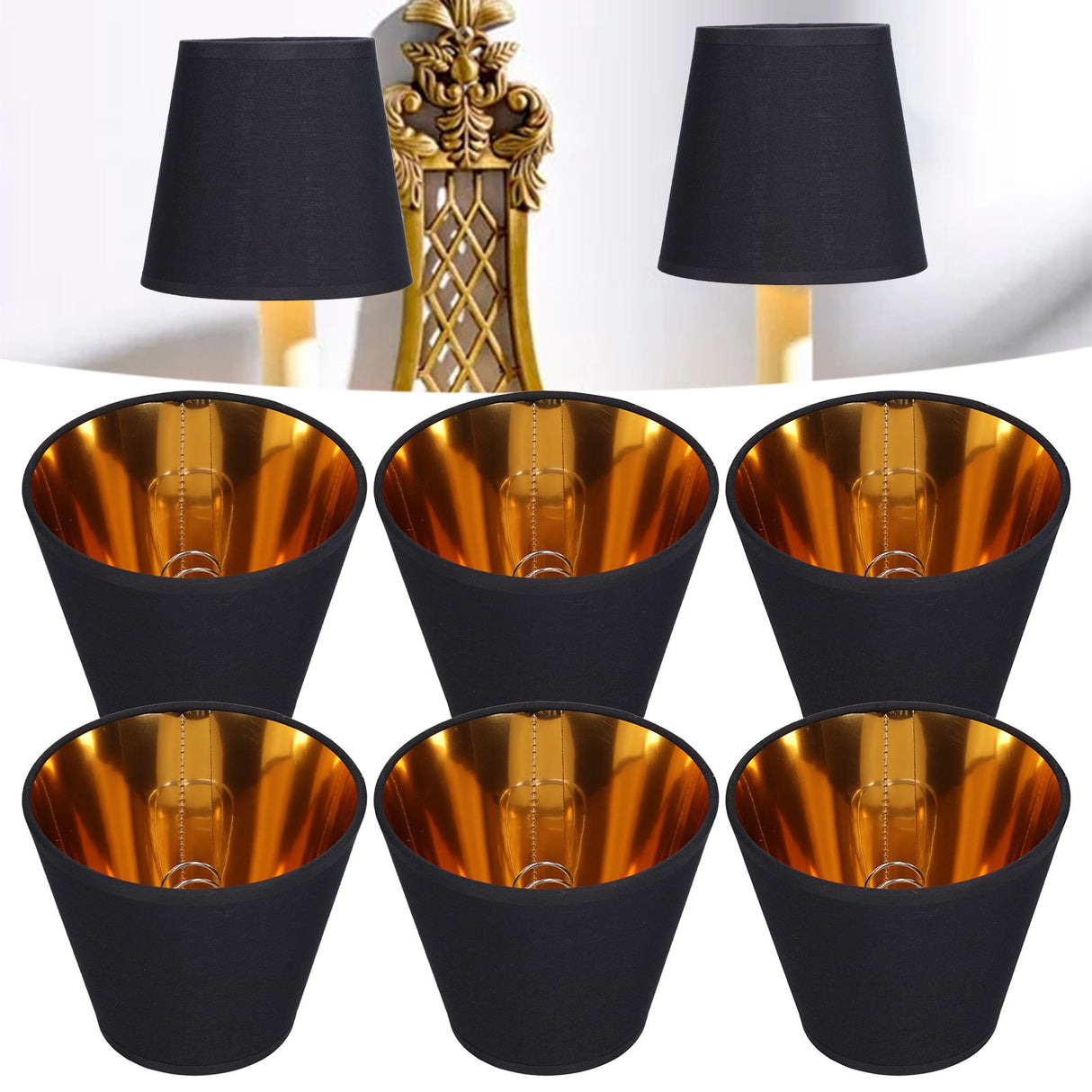 6pcs Lamp Shades Fabric Exquisite Fashion Decorative Chandelier Shades for Candle Light Desk Lamp Crystal Chandelier