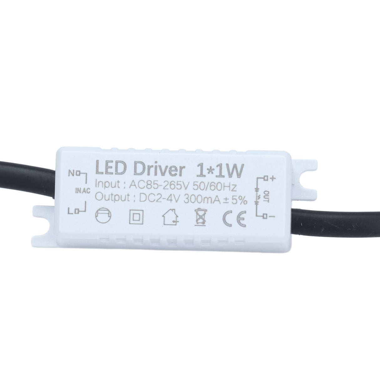 LED Driver 1x1W Power Supply Transformer Adapter AC85‑265V to 2‑4VDC LED Power Driver for LED Light Computer Project
