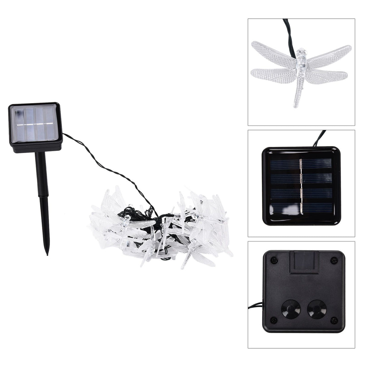 Dragonfly Solar String Lights 30LEDs Solar Powered Fairy Lights Waterproof Outdoor DecorationWarm Light