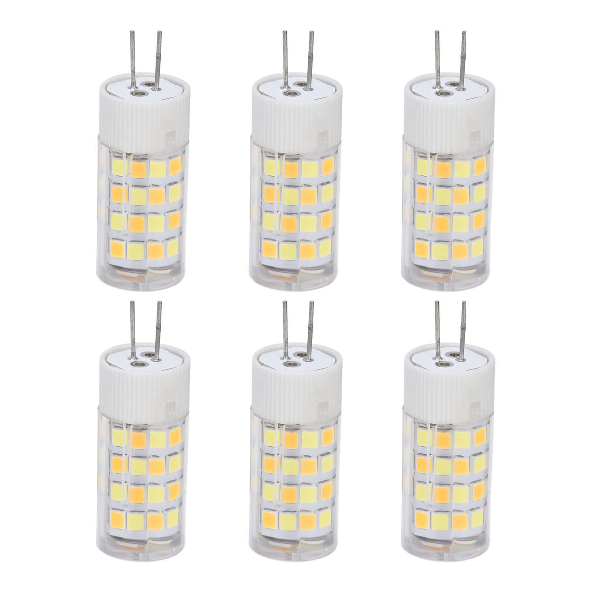 6PCS G4 Light Bulb 3 Light Color 220V Small Ceiling Lamp Bulb Wall Lamp Bulb for Home OfficeG4 5W 52LED