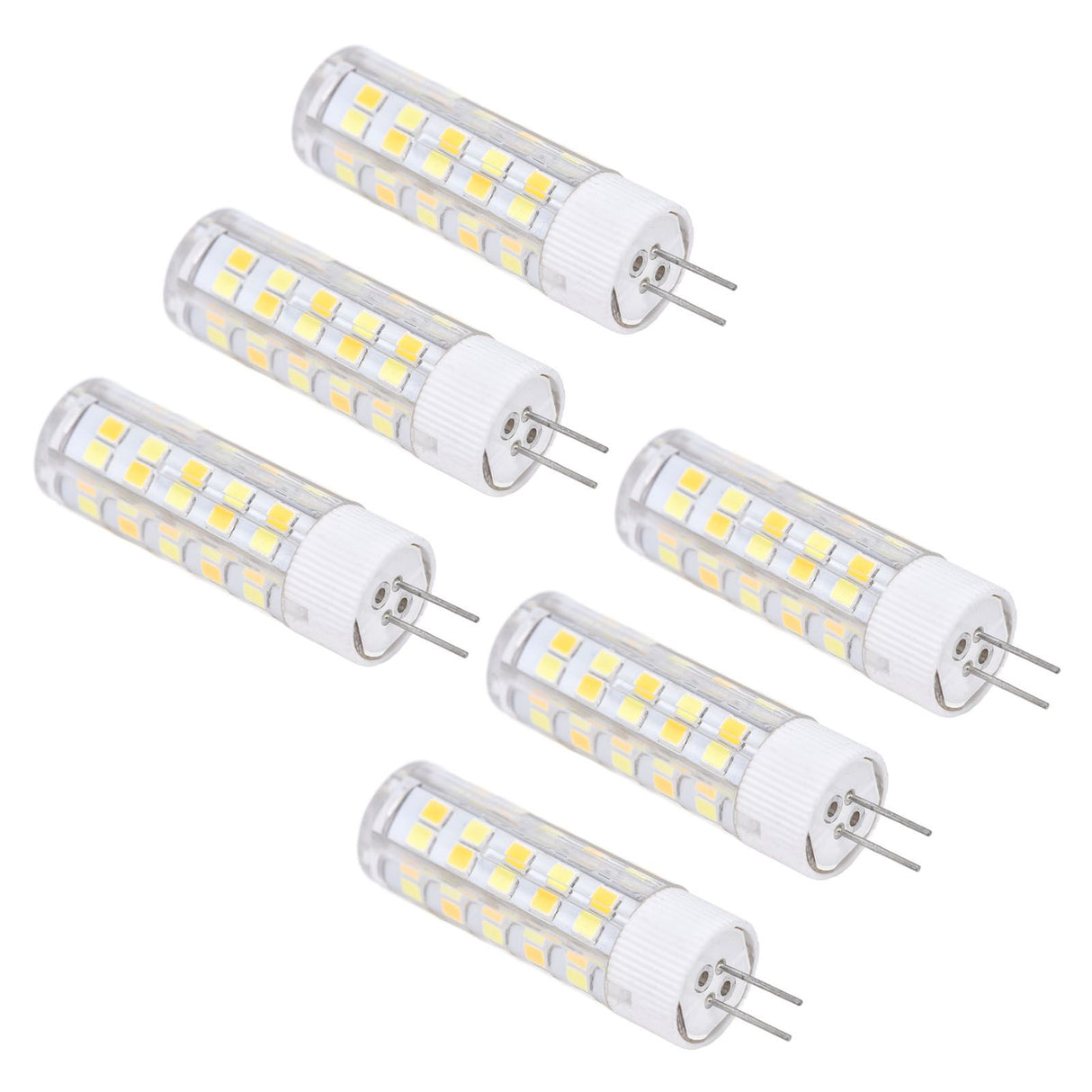 6PCS G4 Light Bulb 3 Light Color 220V Small Ceiling Lamp Bulb Wall Lamp Bulb for Home OfficeG4 7W 64LED