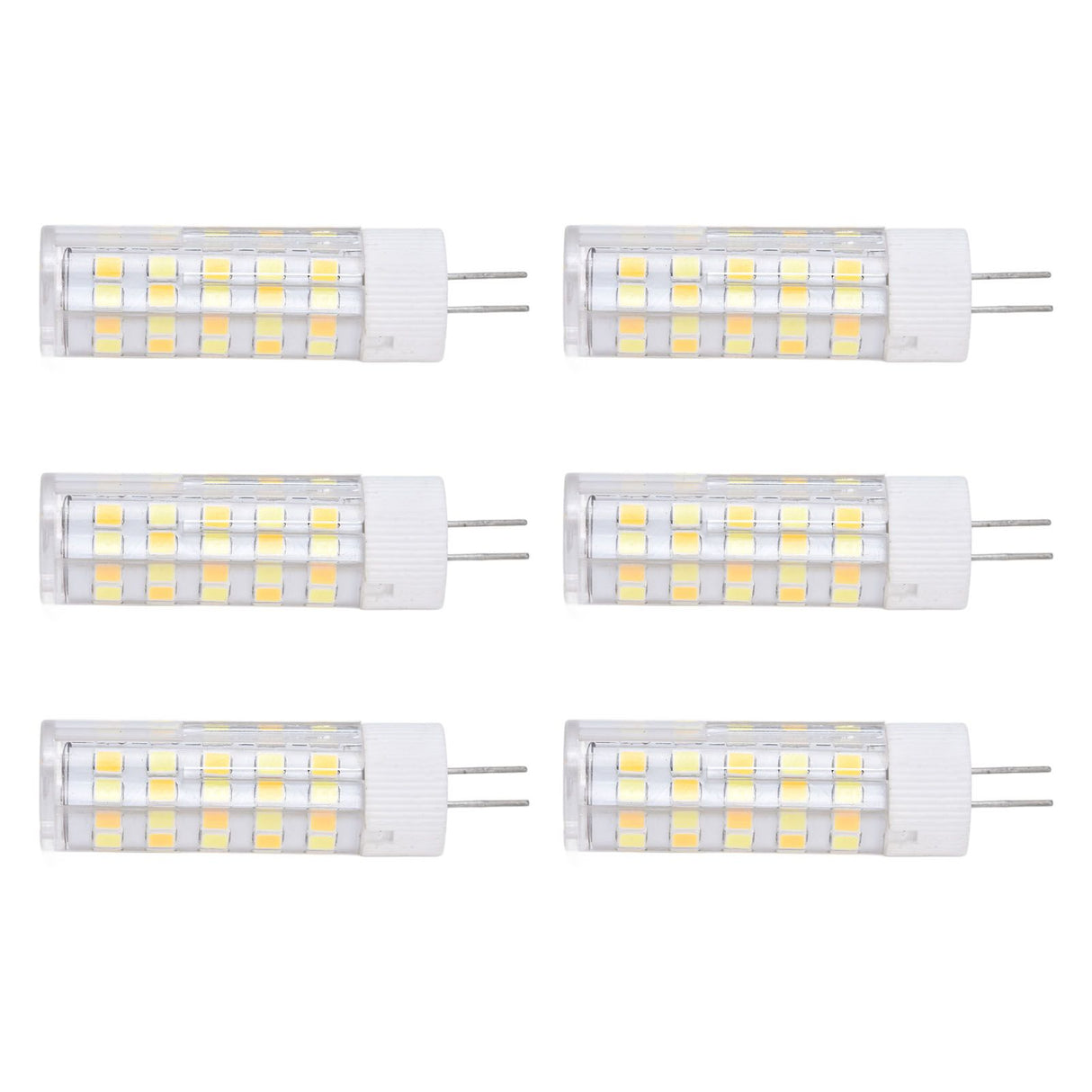 6PCS G4 Light Bulb 3 Light Color 220V Small Ceiling Lamp Bulb Wall Lamp Bulb for Home OfficeG4 7W 64LED
