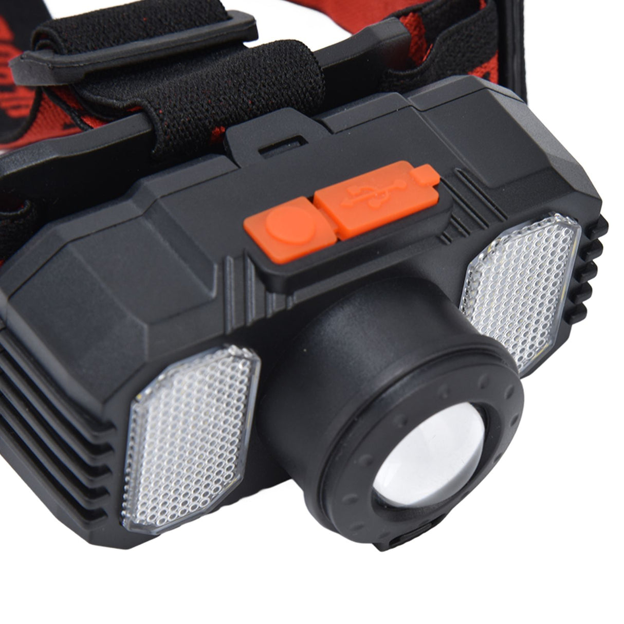 LED Headlight USB Charging Adjustable Zoom Dual Light Sources Waterproof Portable Headlight for Fishing Running